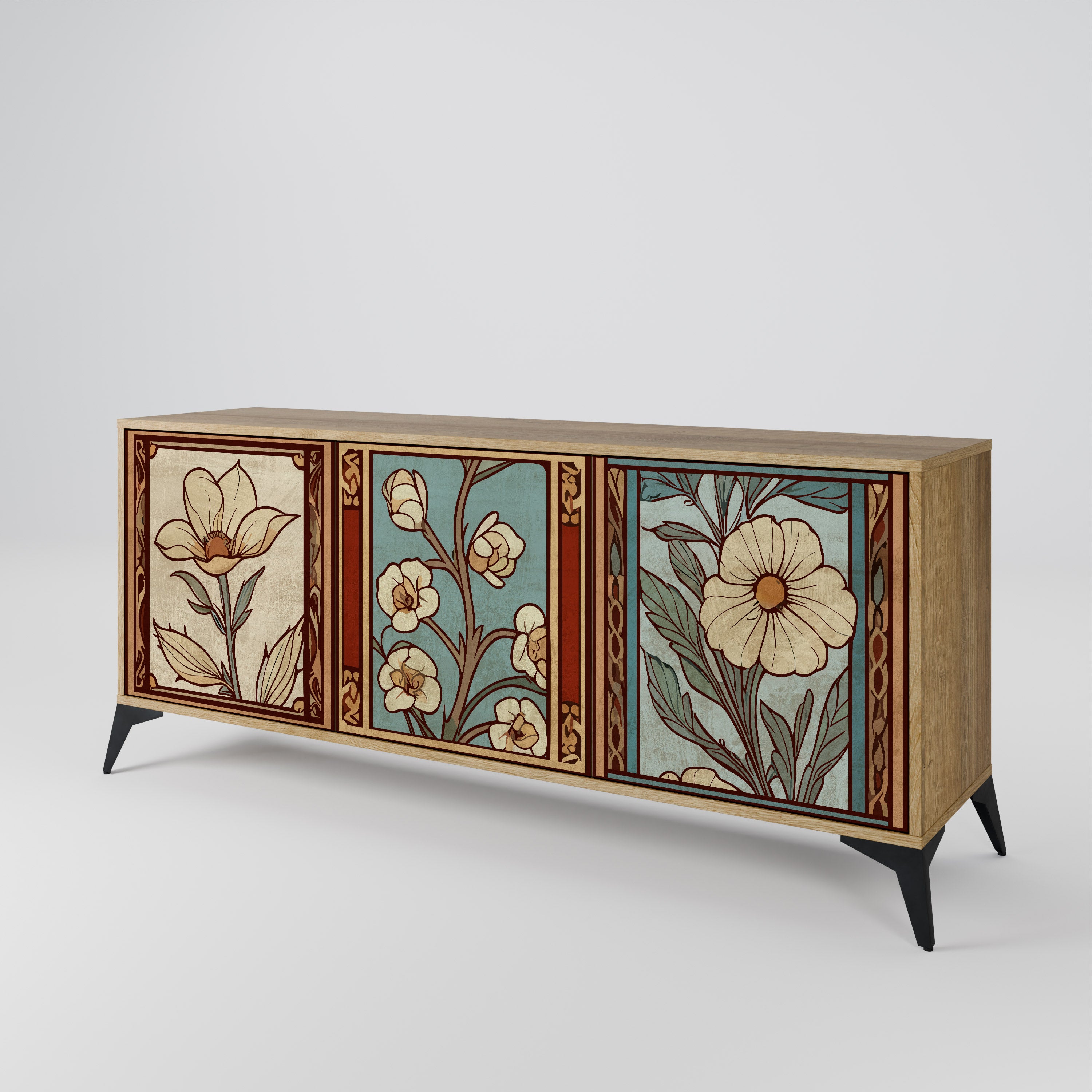 TIMELESS FLORA 3-Door Sideboard in Oak Effect