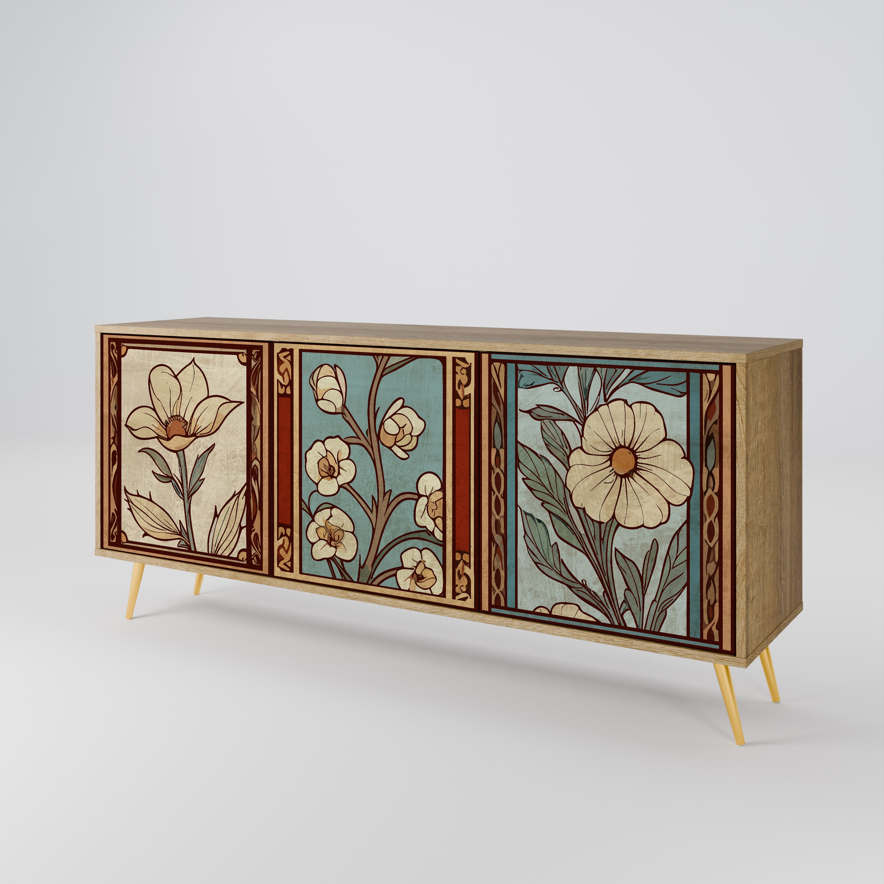 TIMELESS FLORA 3-Door Sideboard in Oak Effect