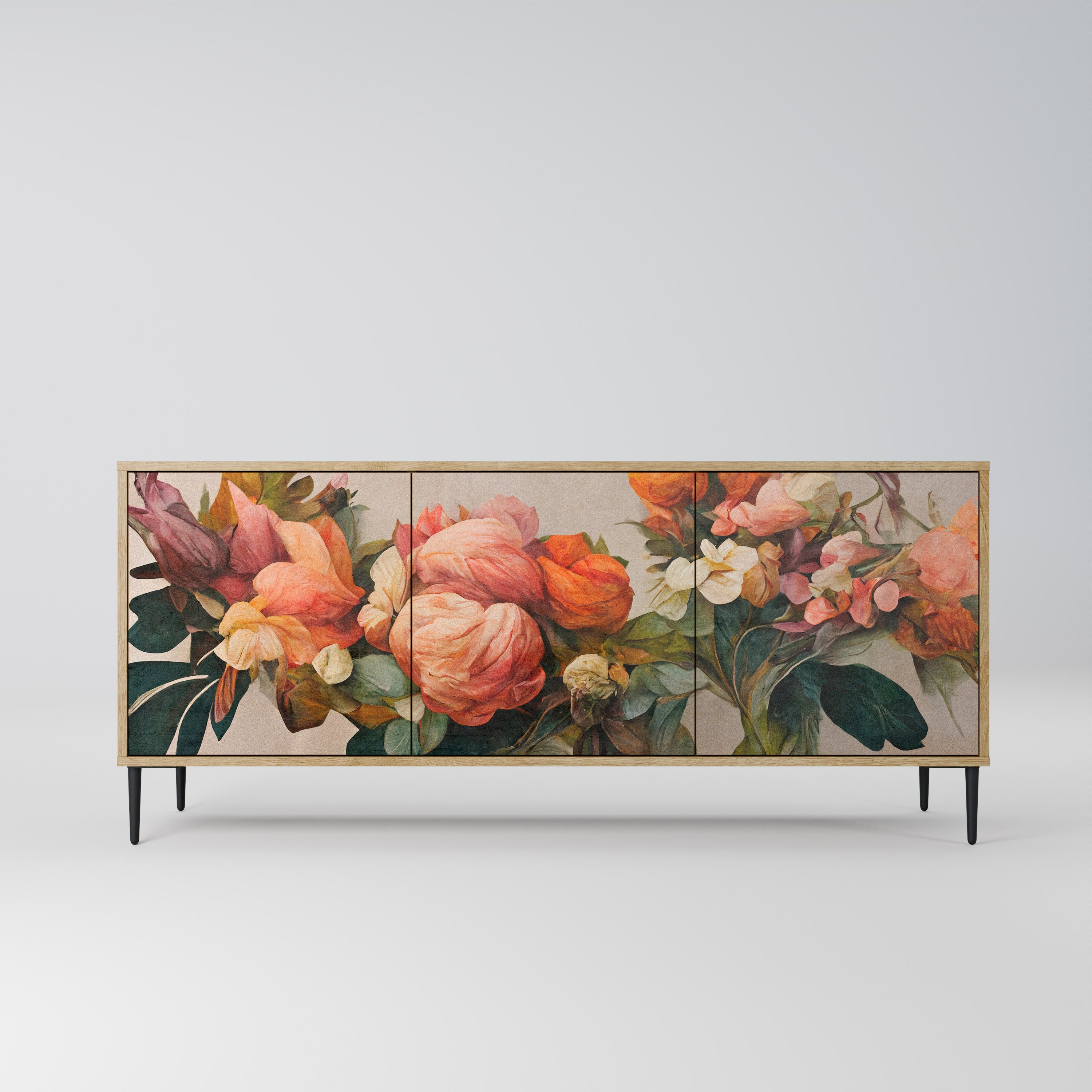 STYLISH BEAUTY 3-Door Sideboard in Oak Effect