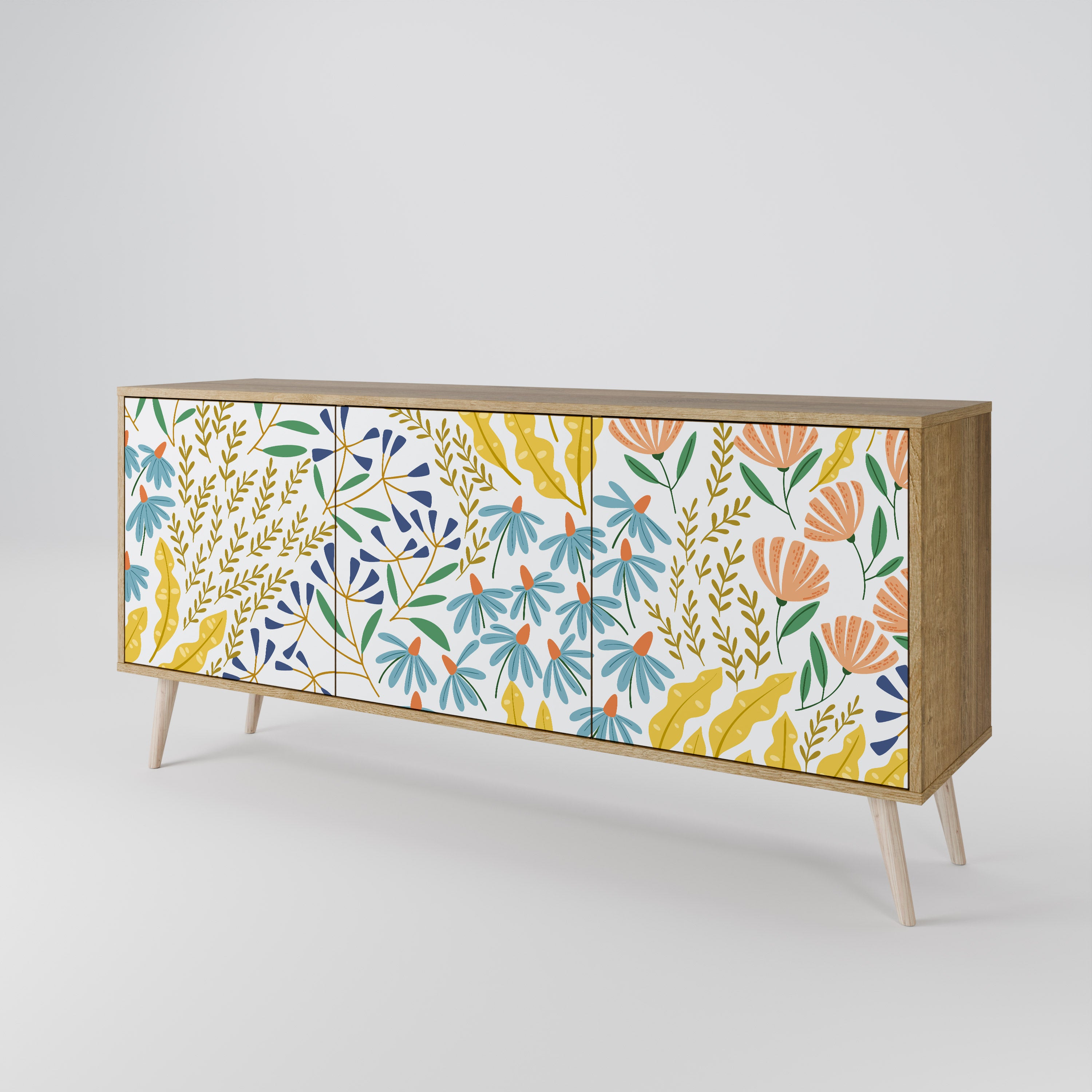 HELLO SPRING 3-Door Sideboard in Oak Effect