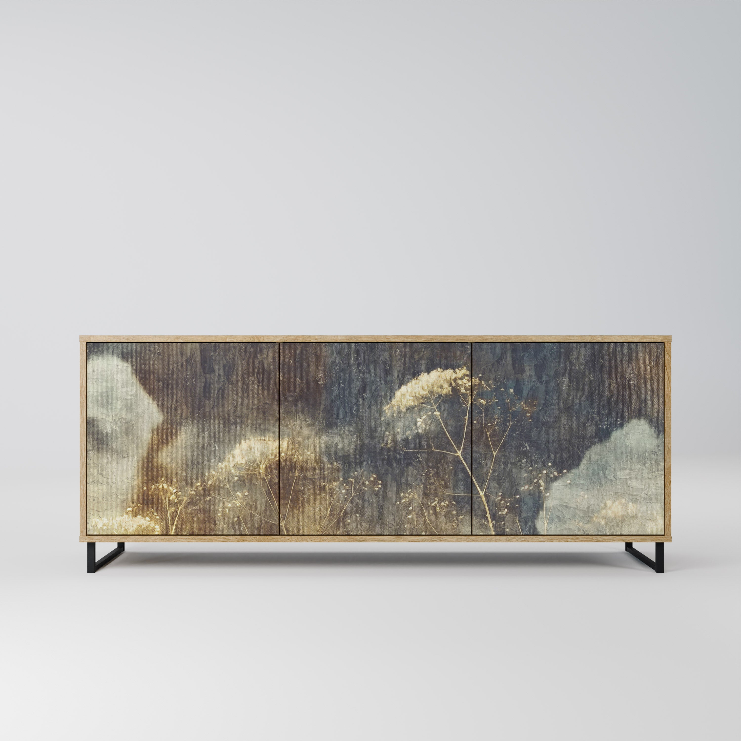 GENTLE POWER 3-Door Sideboard in Oak Effect