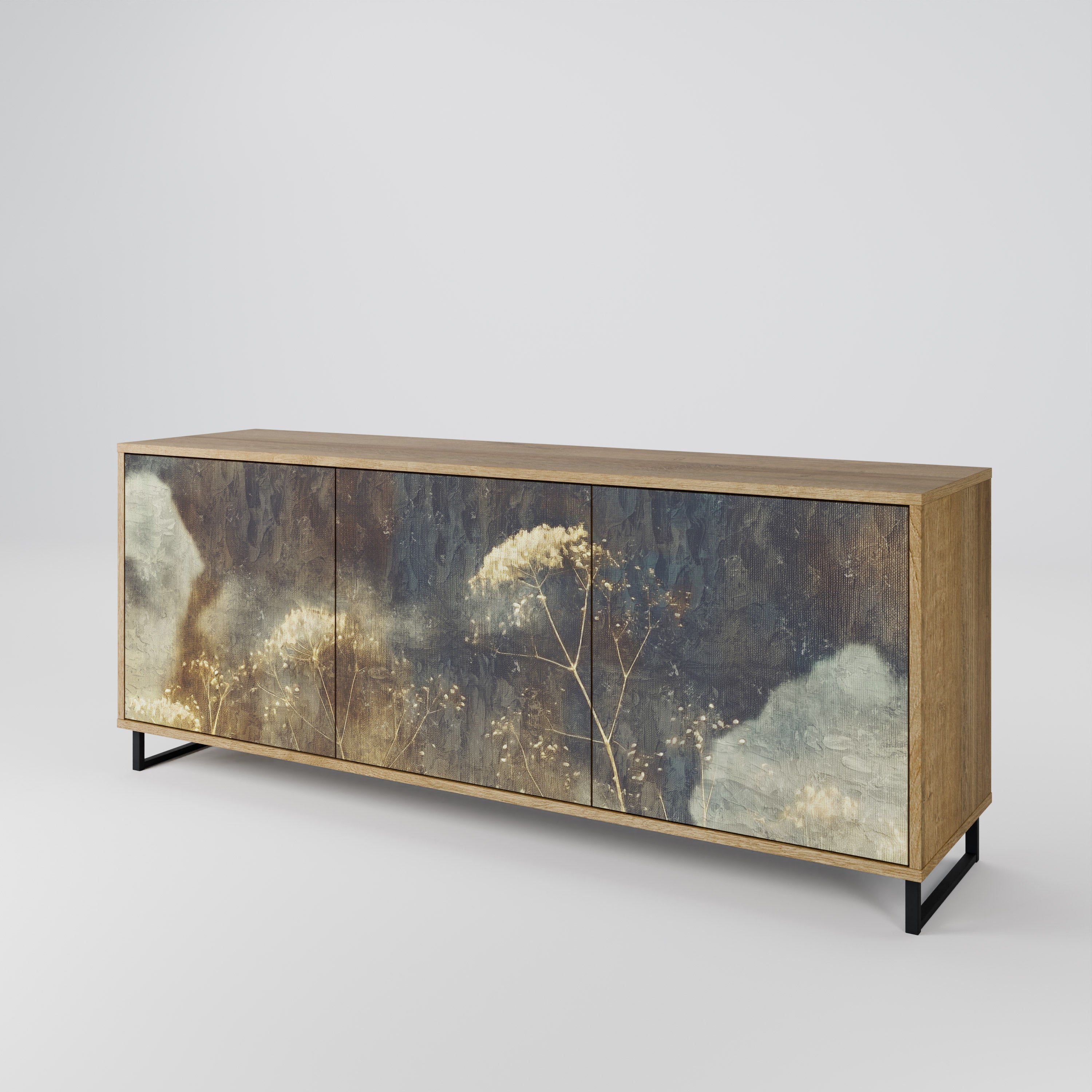 GENTLE POWER 3-Door Sideboard in Oak Effect