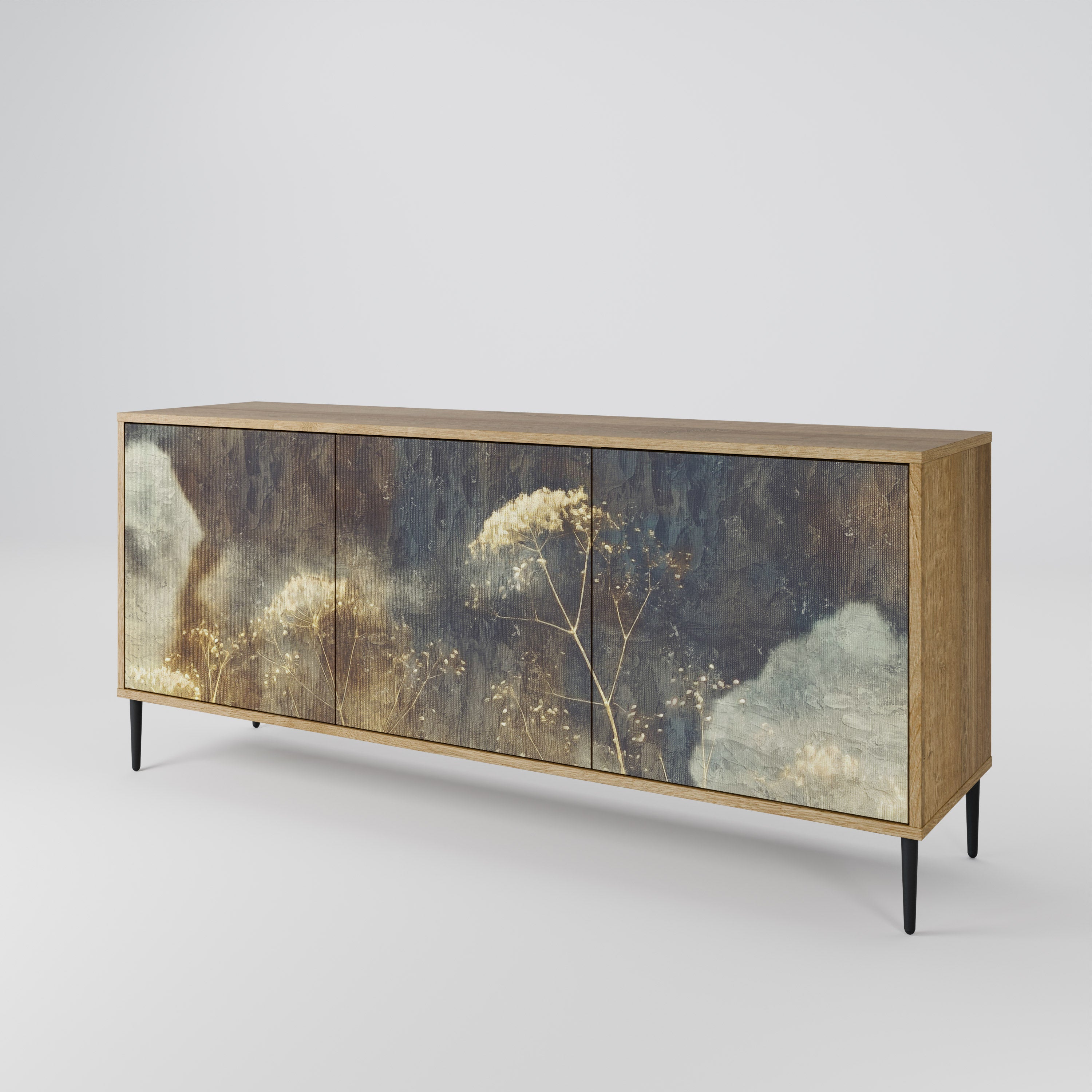 GENTLE POWER 3-Door Sideboard in Oak Effect