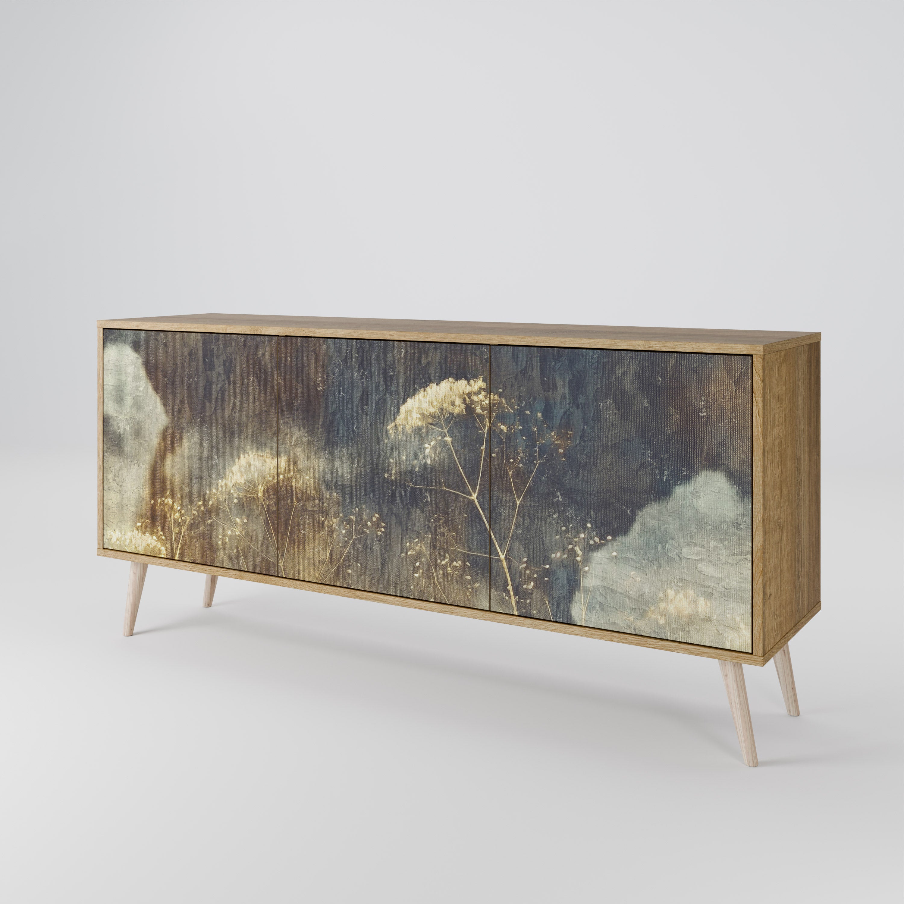 GENTLE POWER 3-Door Sideboard in Oak Effect