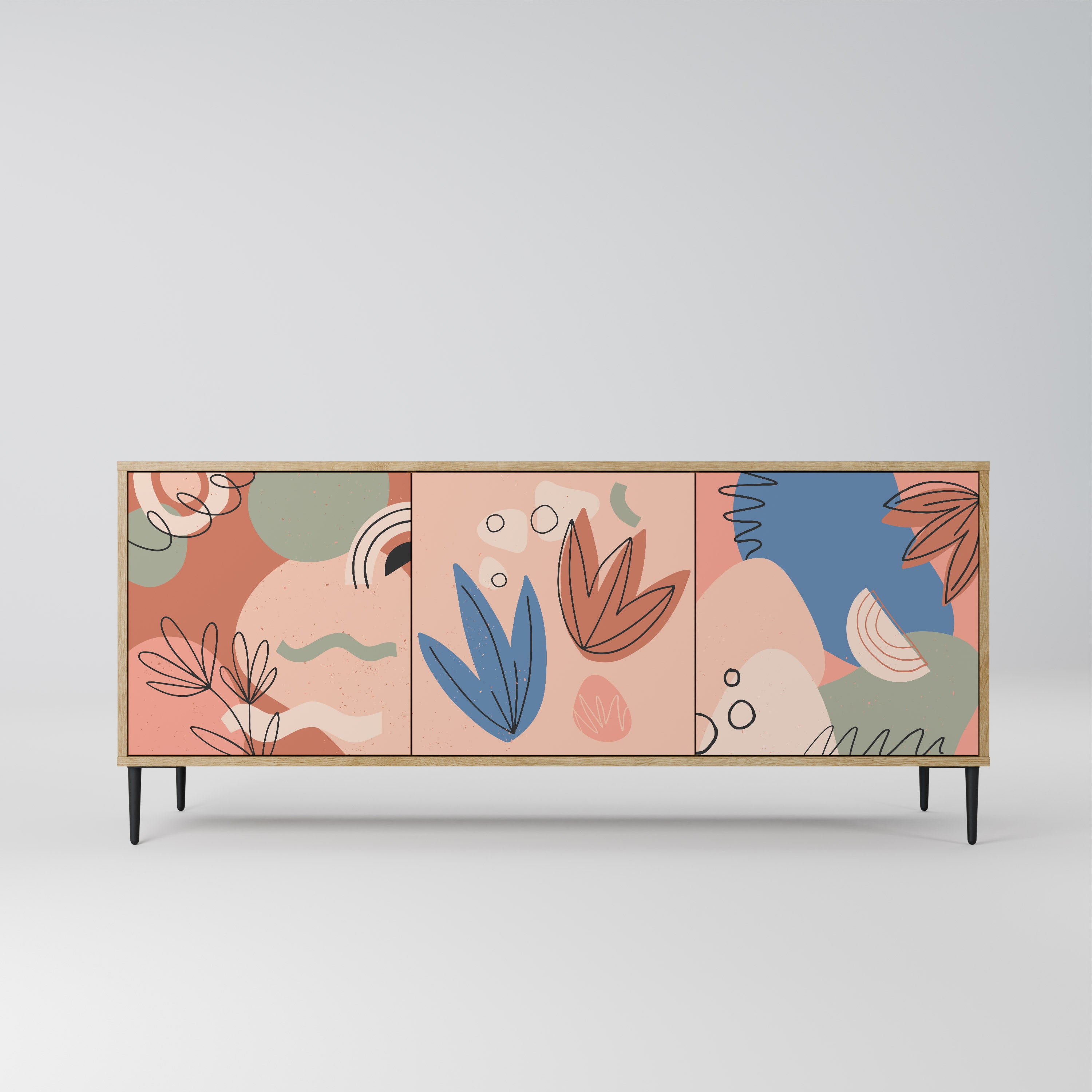 PASTEL DESTINY 3-Door Sideboard in Oak Effect