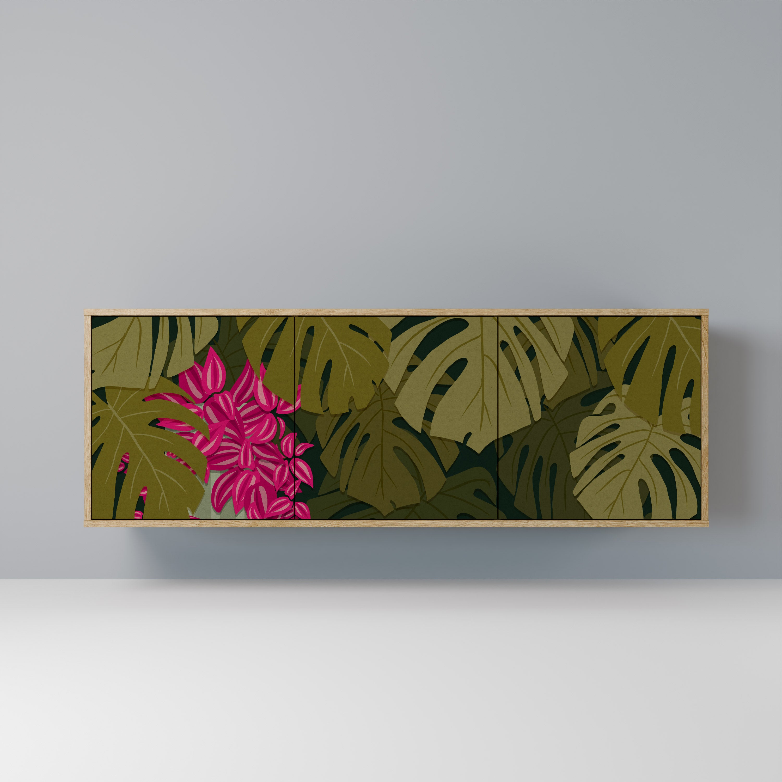TROPICAL BEAUTY 3-Door Sideboard in Oak Effect