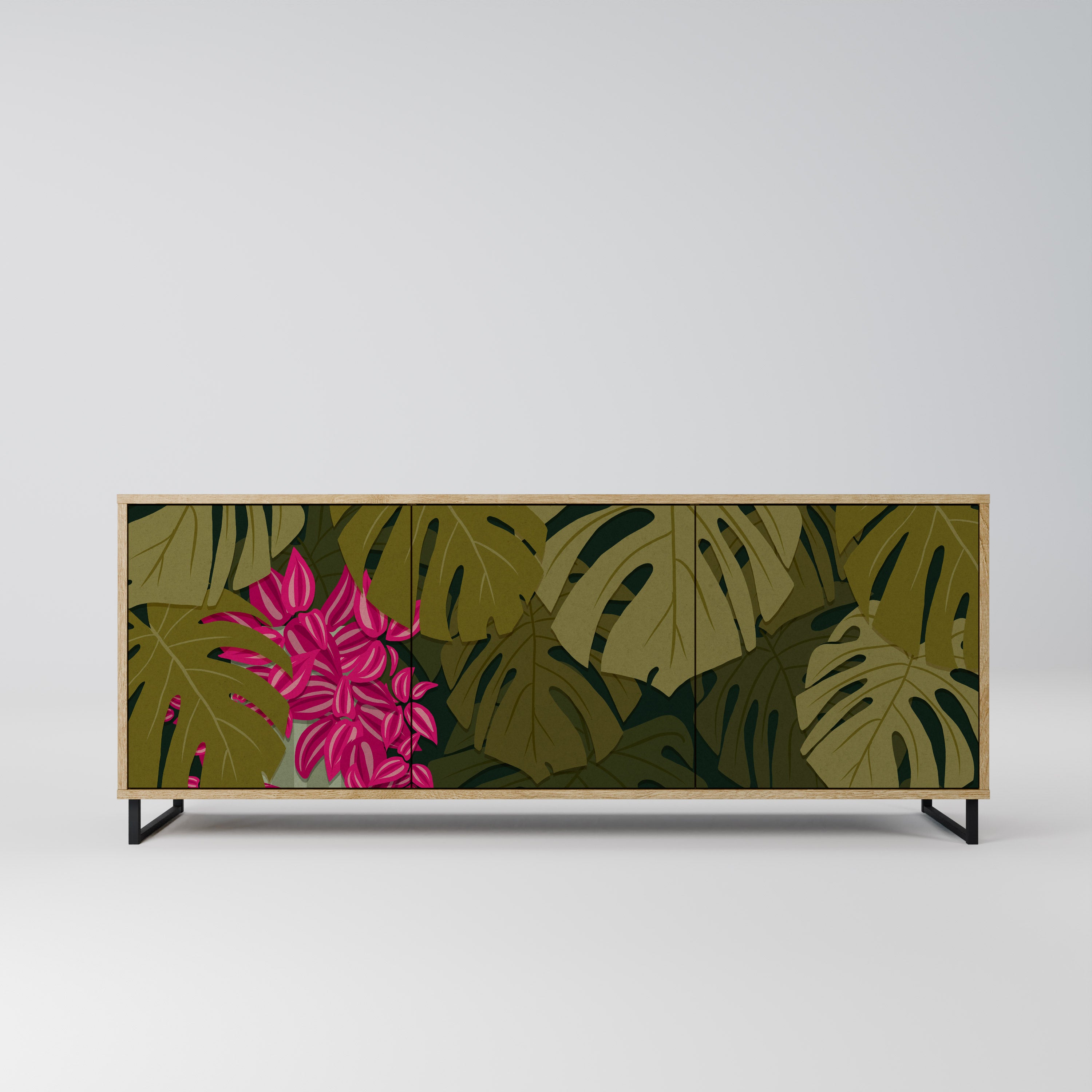 TROPICAL BEAUTY 3-Door Sideboard in Oak Effect