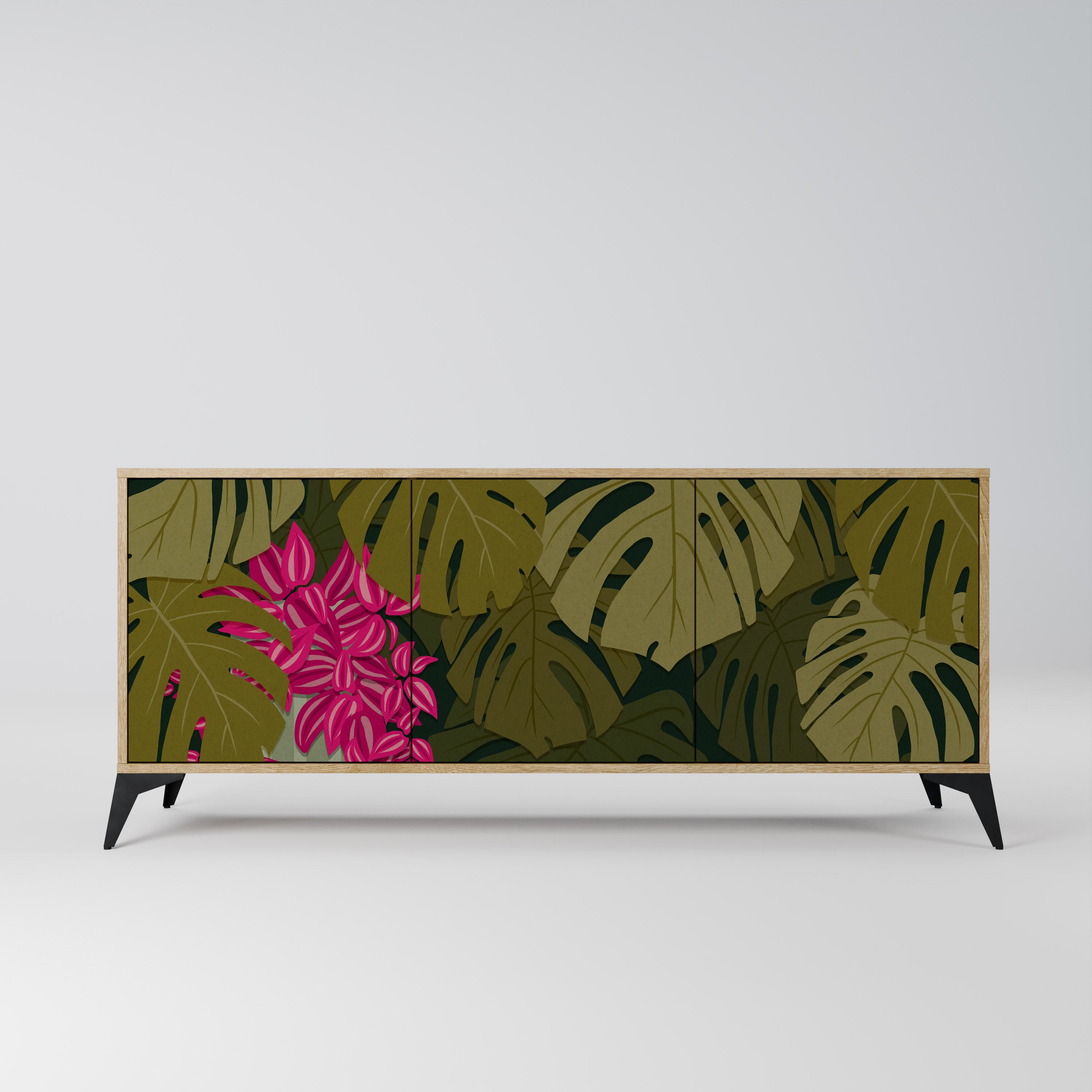 TROPICAL BEAUTY 3-Door Sideboard in Oak Effect
