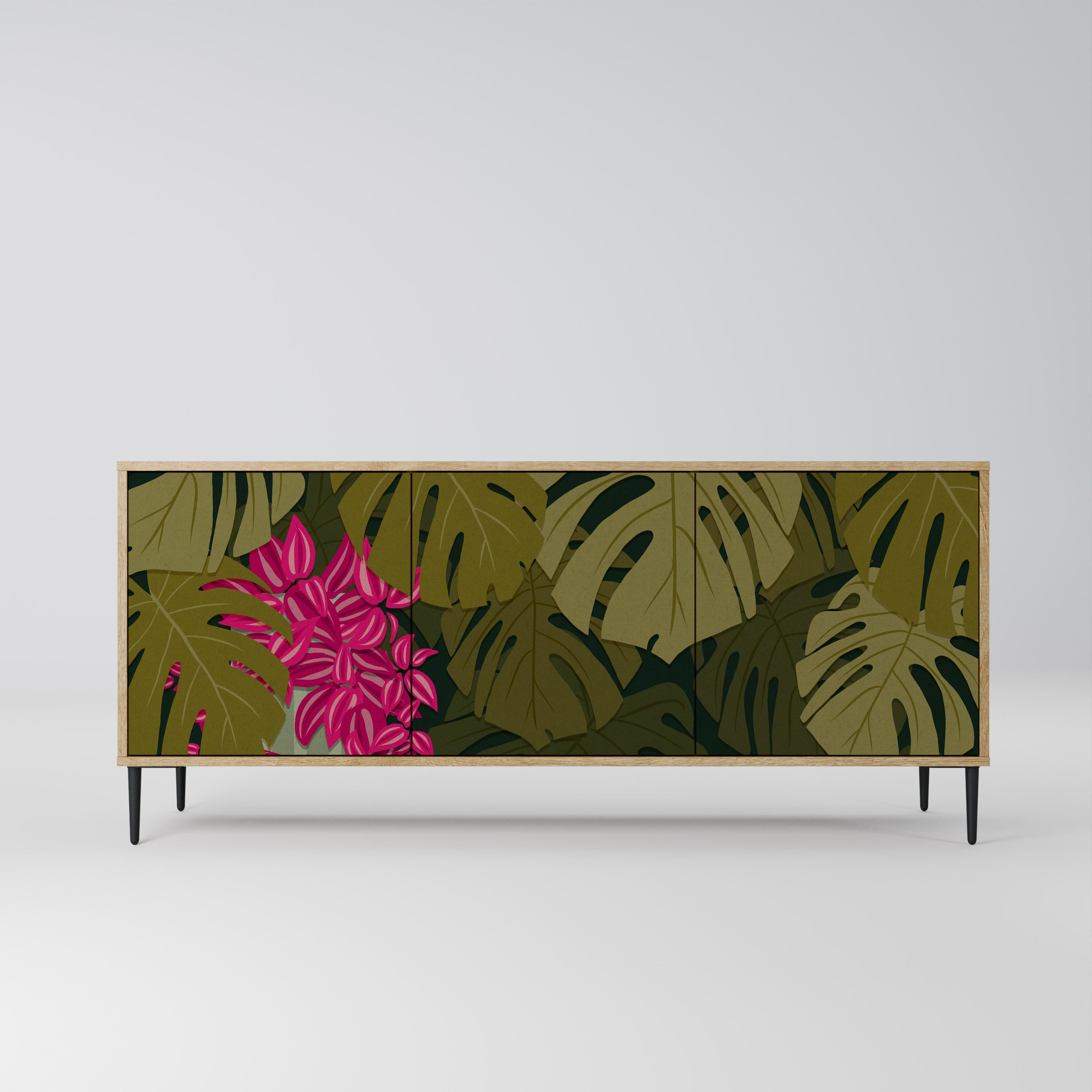 TROPICAL BEAUTY 3-Door Sideboard in Oak Effect