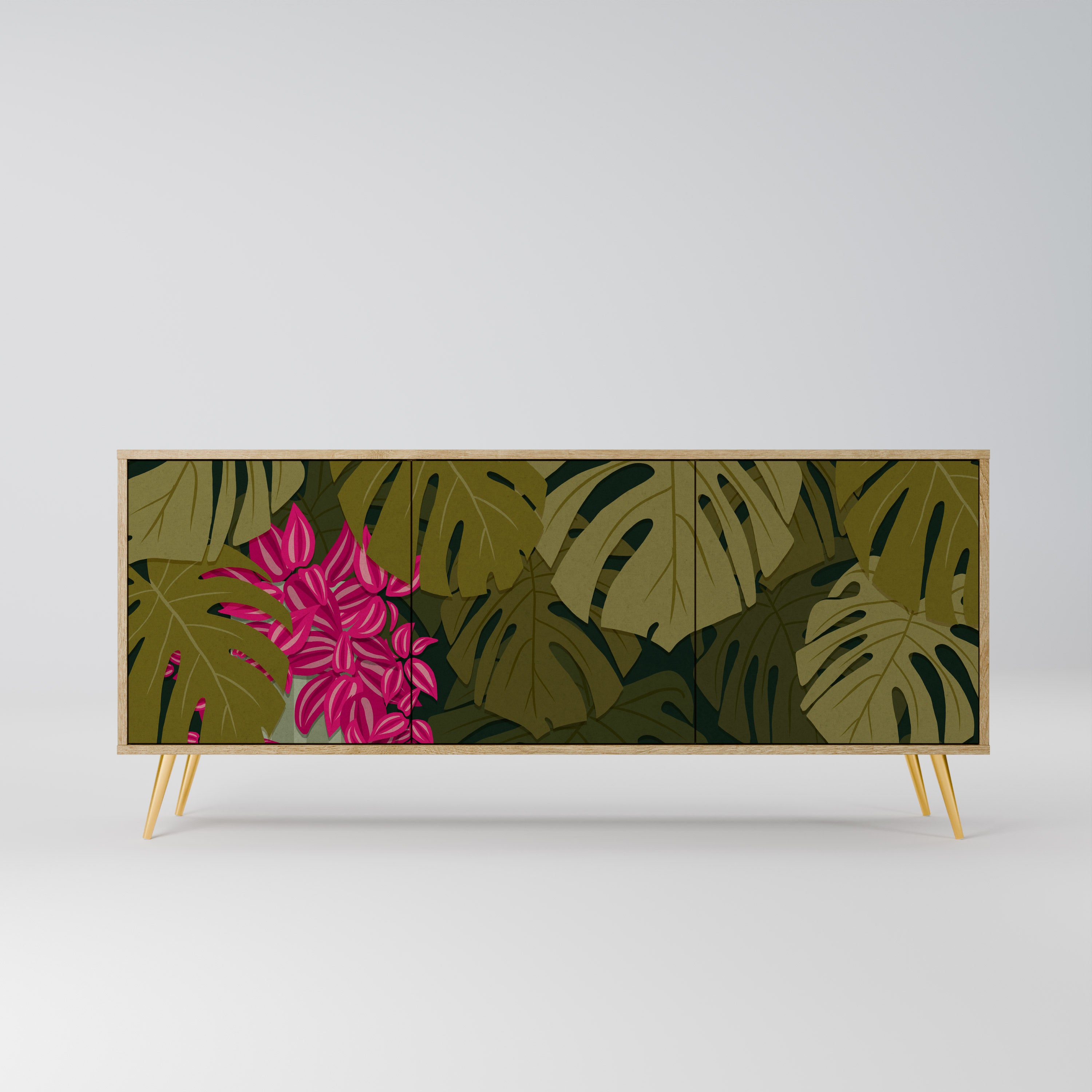 TROPICAL BEAUTY 3-Door Sideboard in Oak Effect