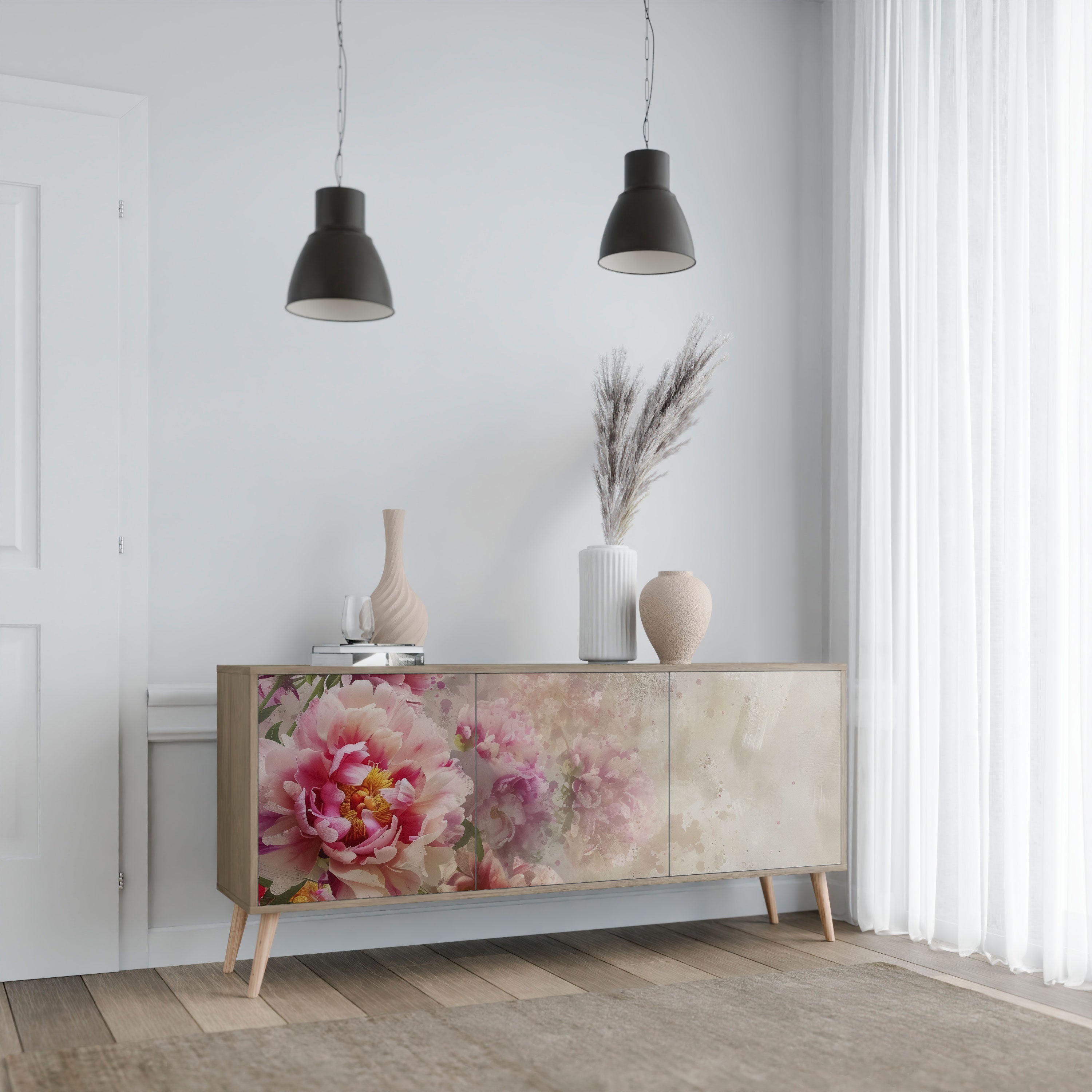 PEONY WHISPER 3-Door Sideboard in Oak Effect