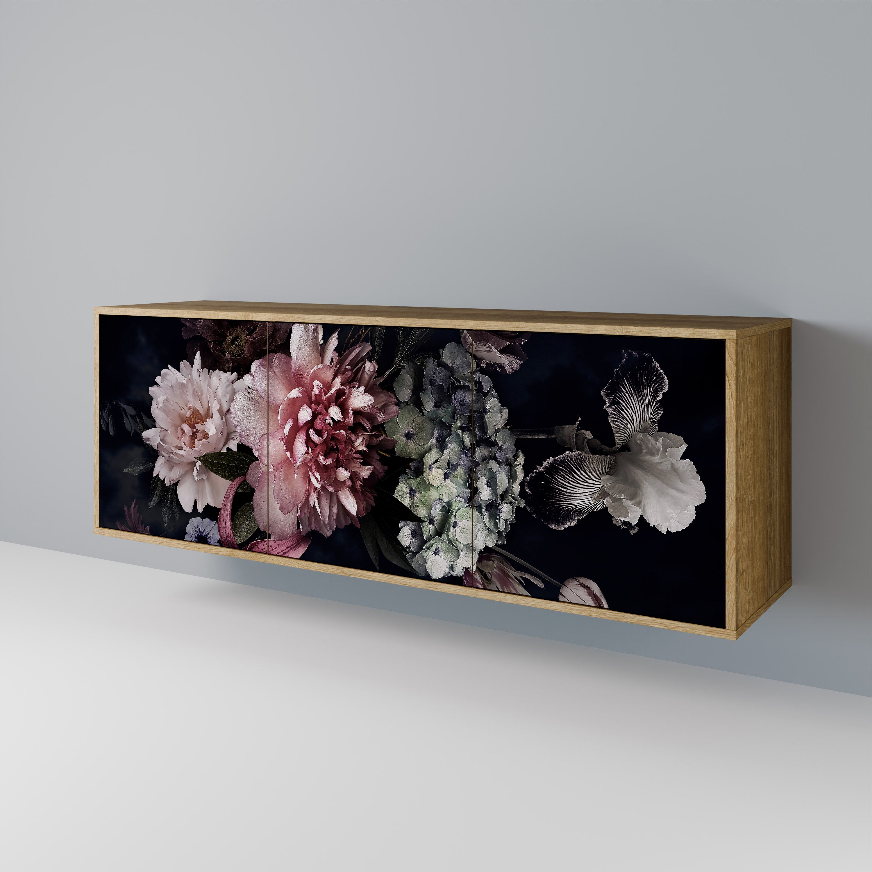 PURE BLOSSOM 3-Door Sideboard in Oak Effect