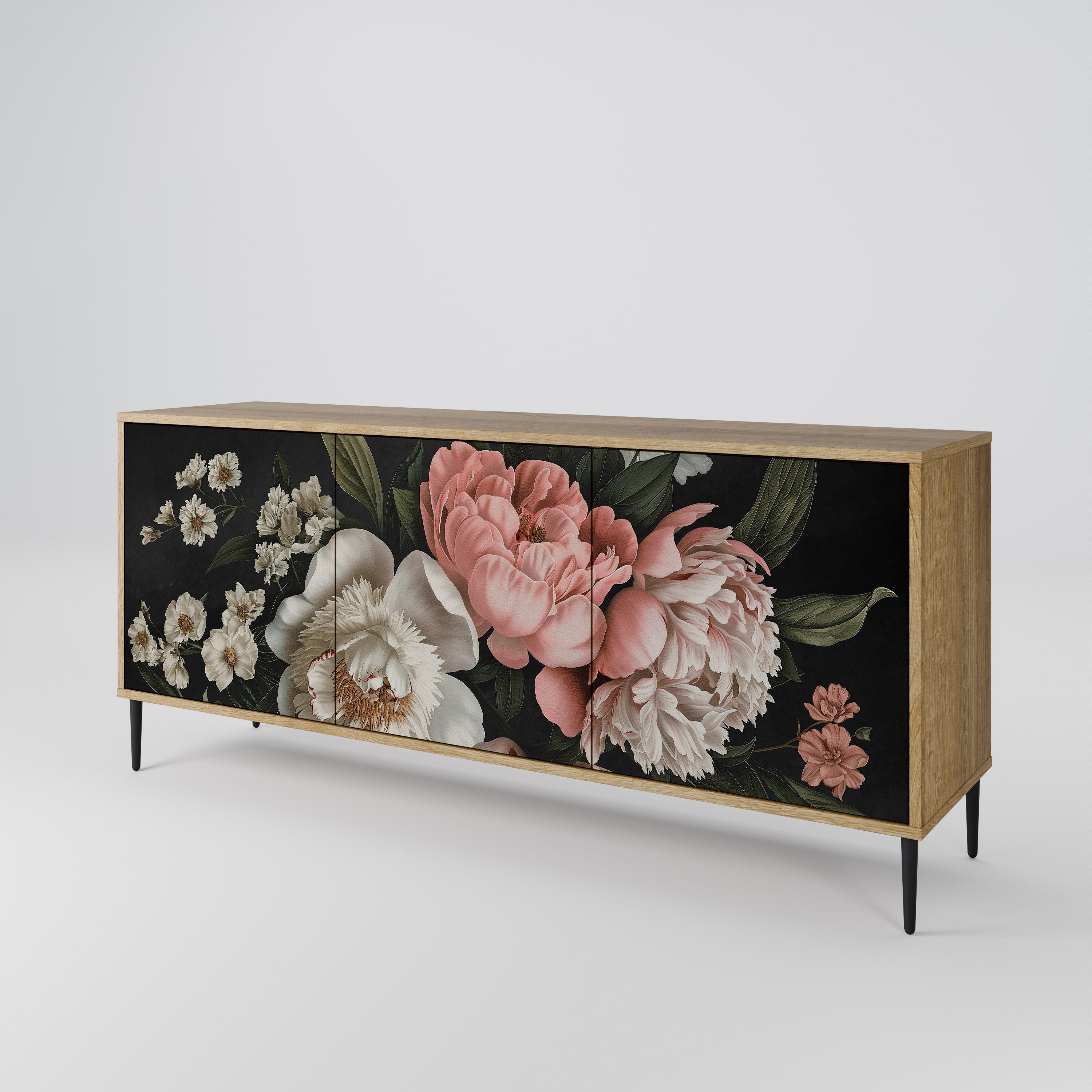 LUSH ELEGANCE 3-Door Sideboard in Oak Effect