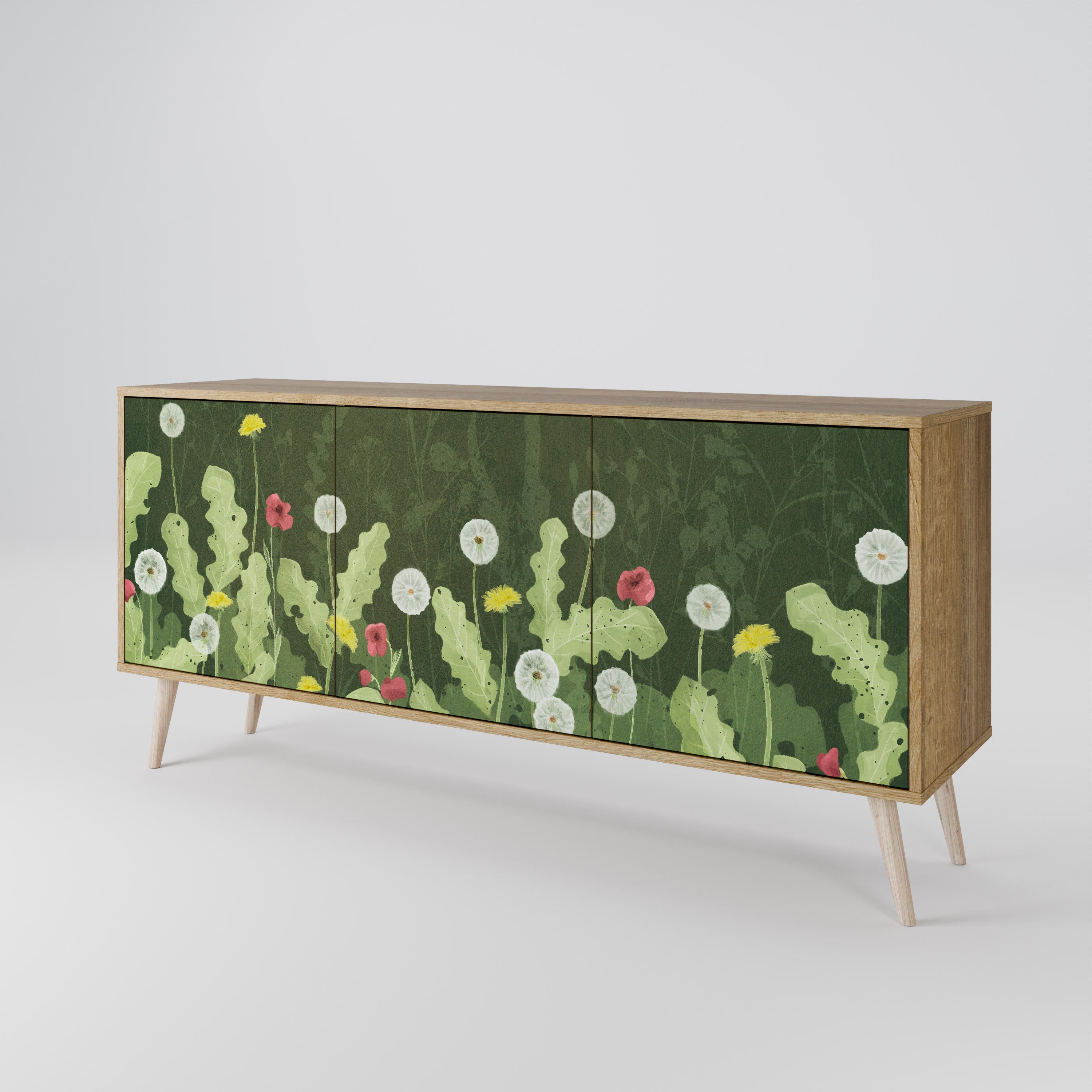 DANDELION AMUSE 3-Door Sideboard in Oak Effect