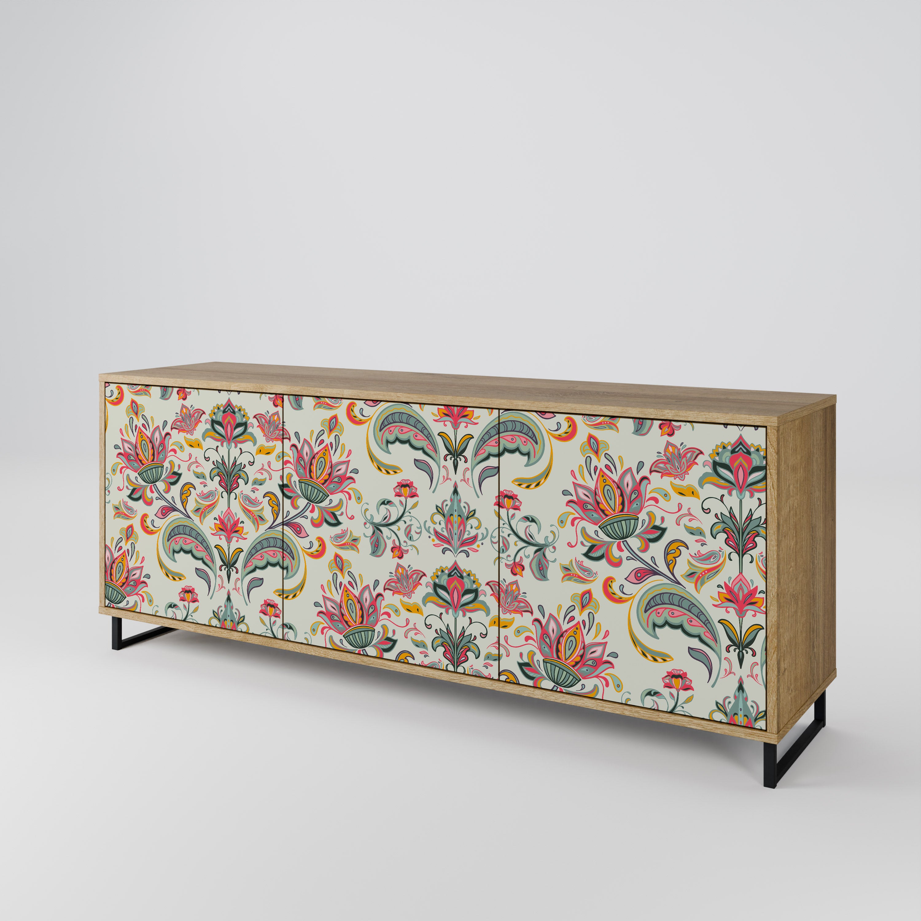 ORGANIC FOLKLORE 3-Door Sideboard in Oak Effect