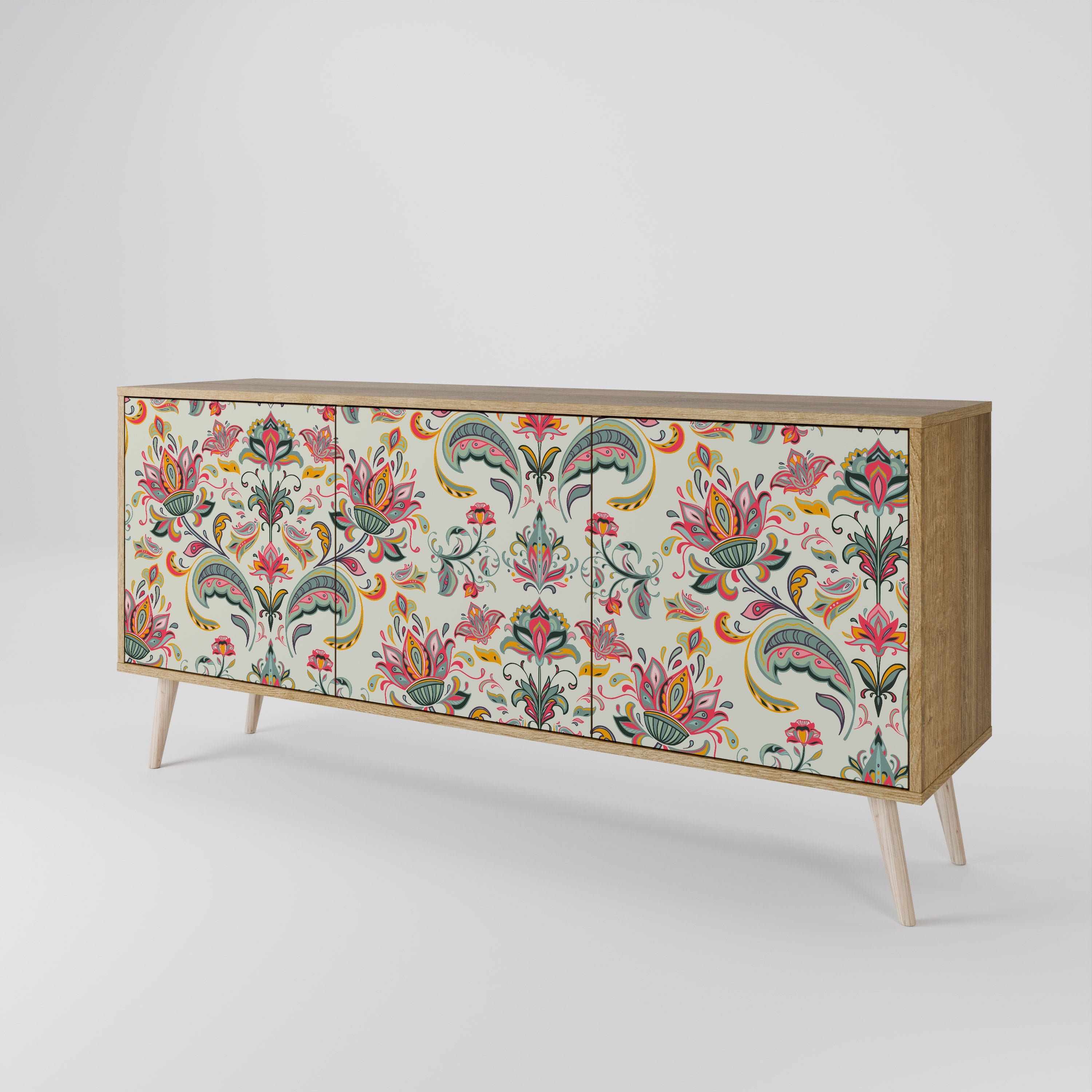 ORGANIC FOLKLORE 3-Door Sideboard in Oak Effect