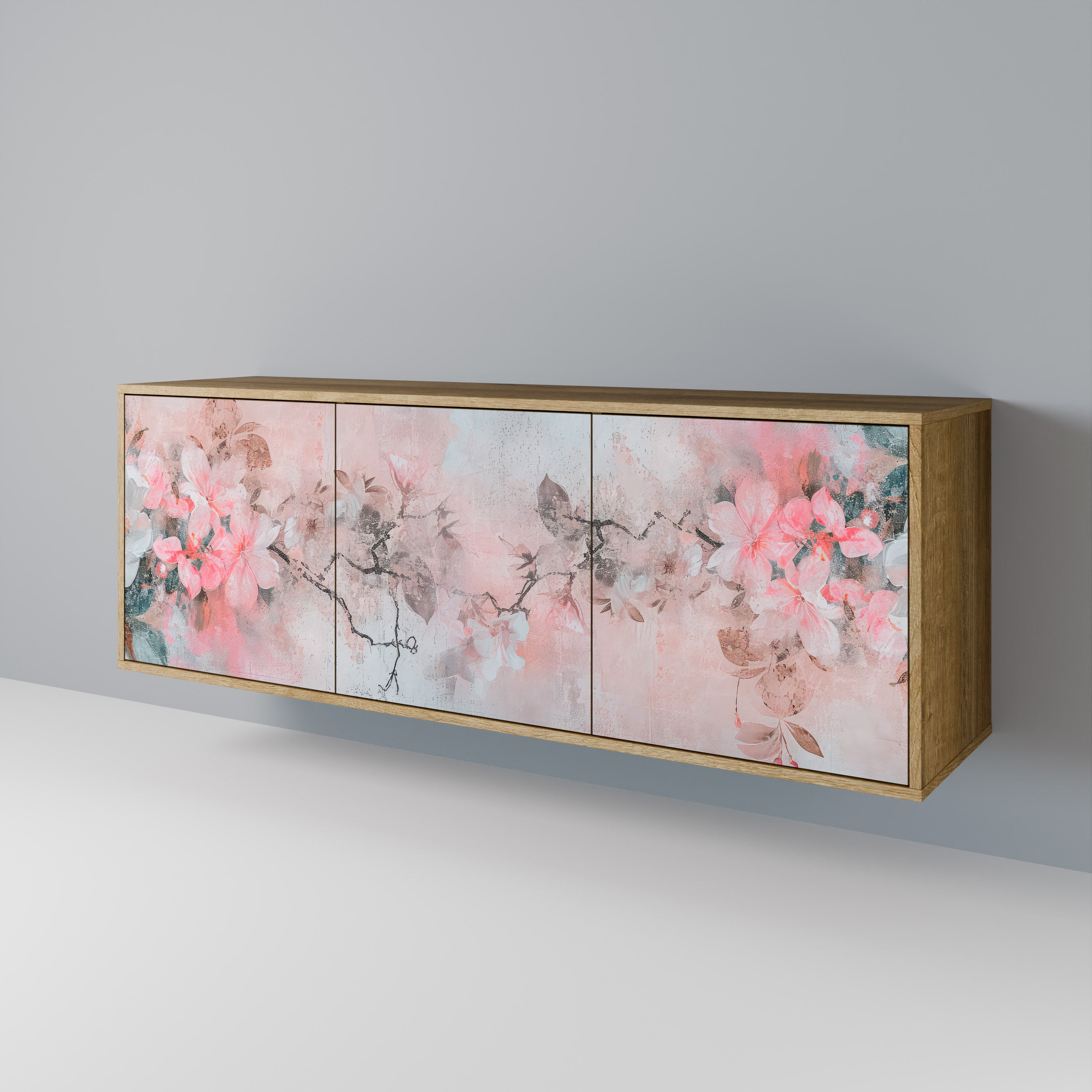 CHERRY BLOSSOM 3-Door Sideboard in Oak Effect