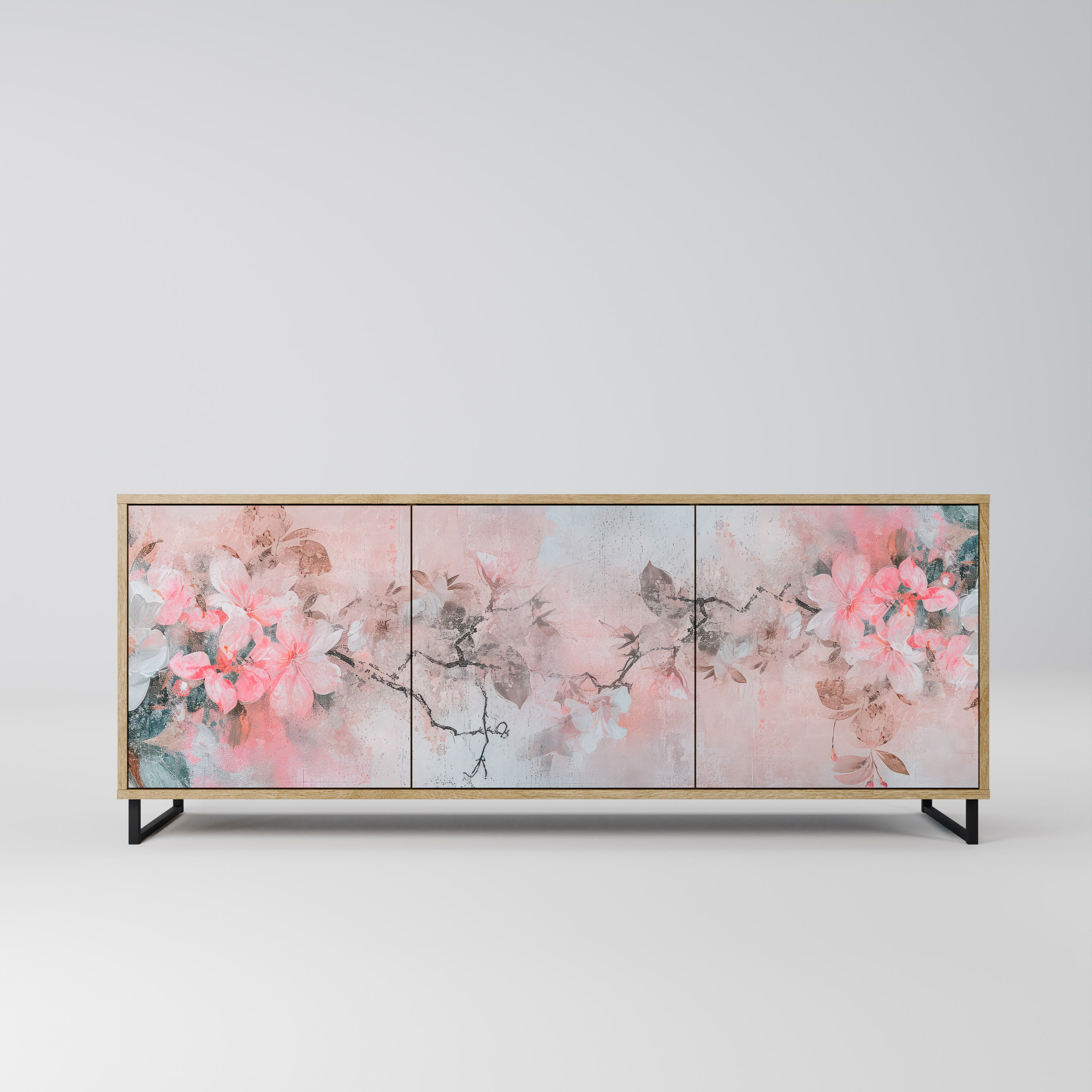 CHERRY BLOSSOM 3-Door Sideboard in Oak Effect