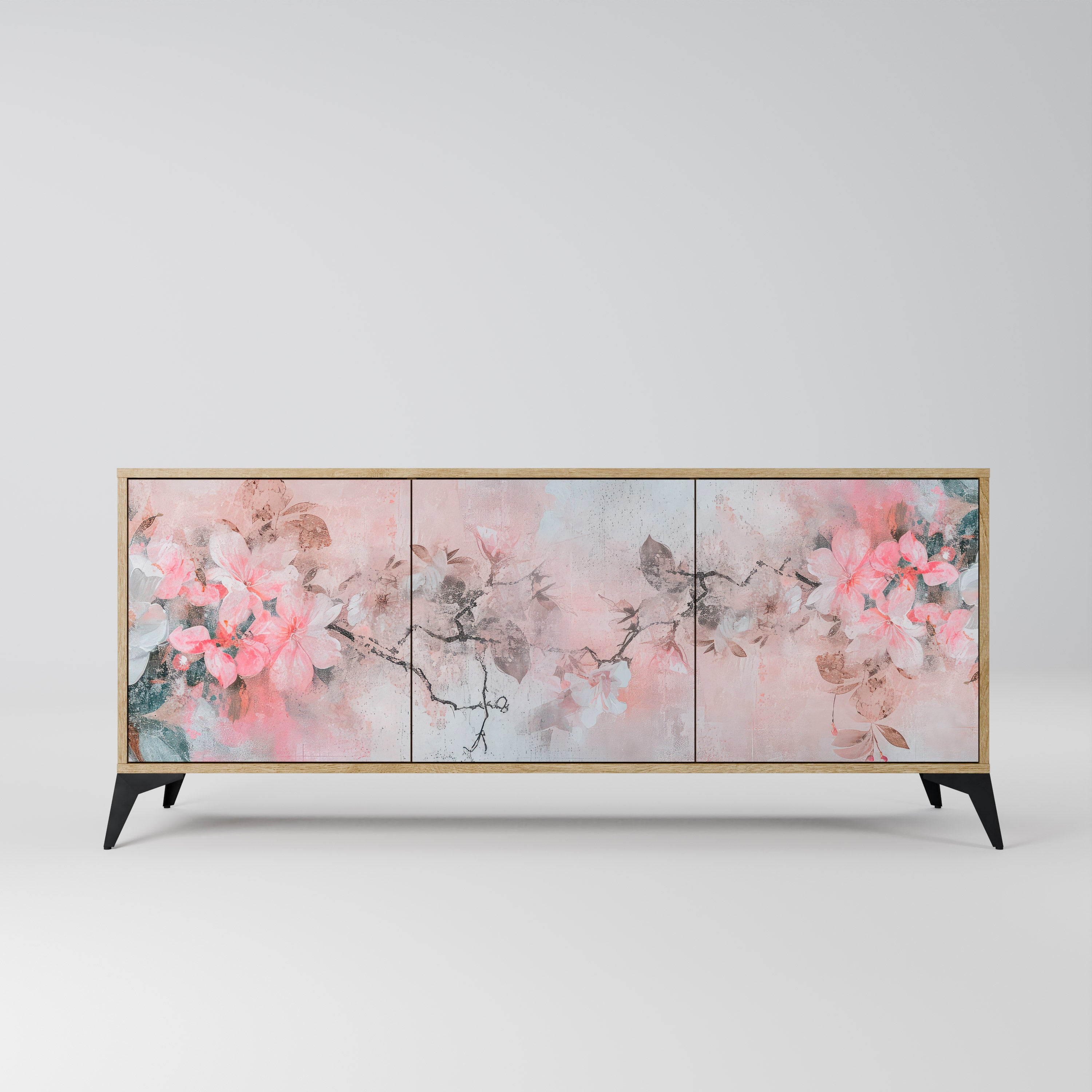 CHERRY BLOSSOM 3-Door Sideboard in Oak Effect