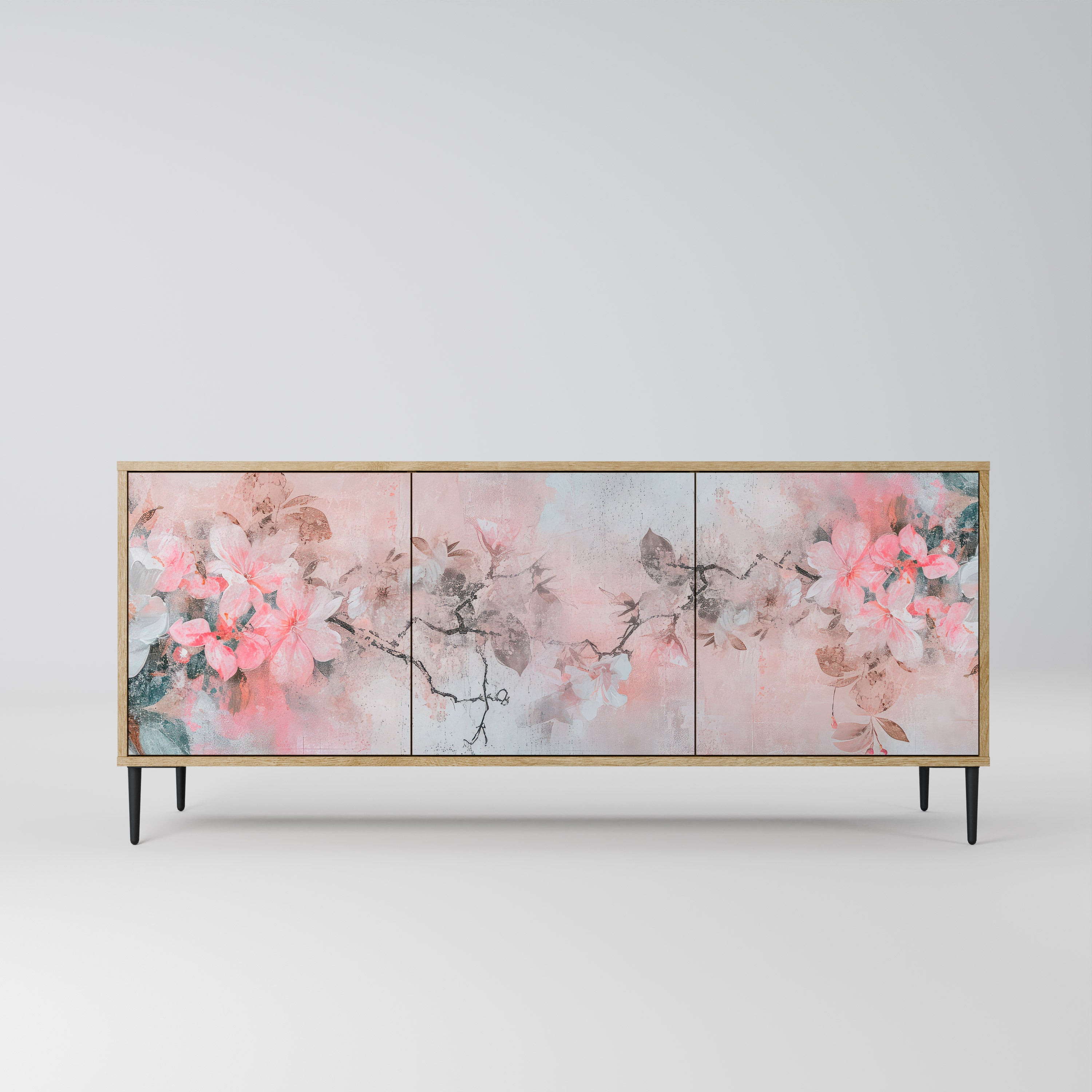 CHERRY BLOSSOM 3-Door Sideboard in Oak Effect