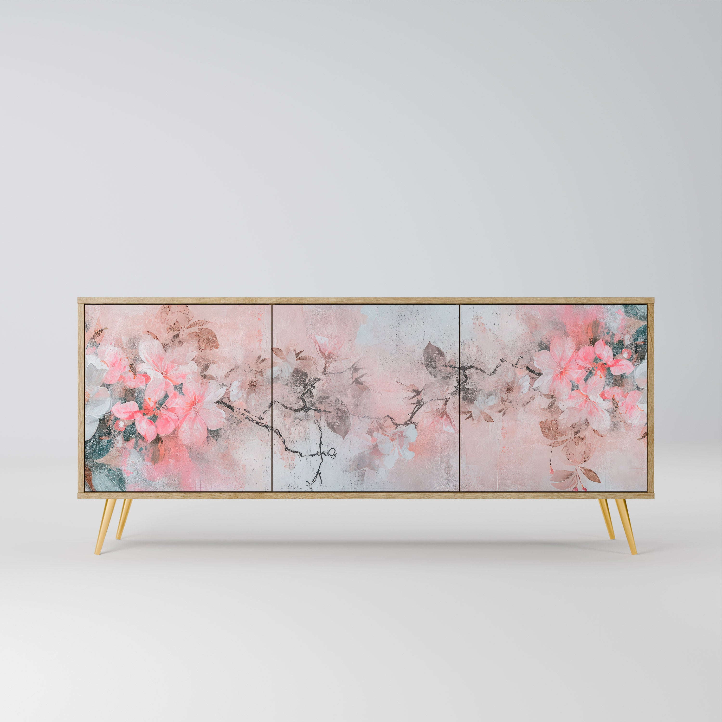 CHERRY BLOSSOM 3-Door Sideboard in Oak Effect