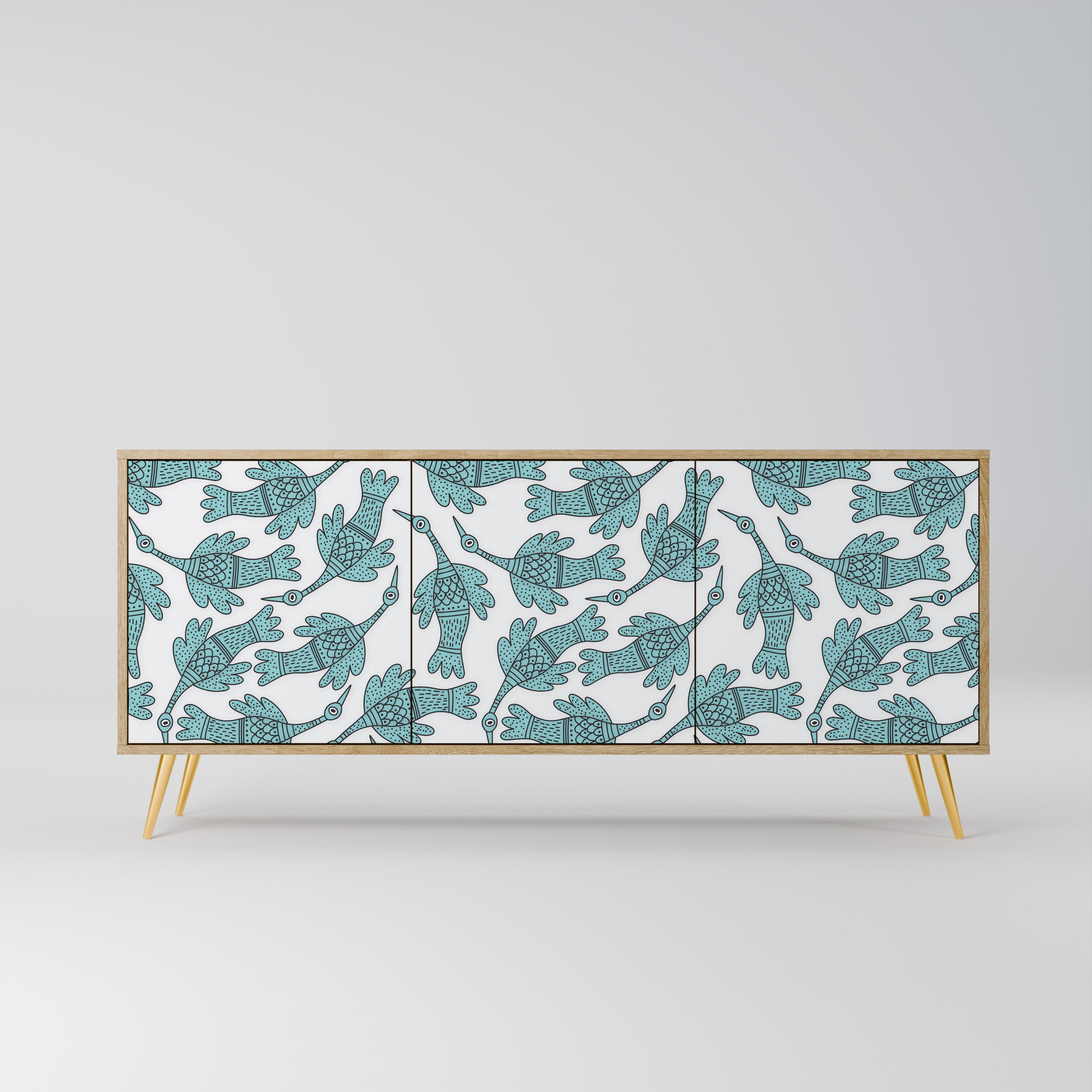 WATERSPOUT SONGIBIRD 3-Door Sideboard in Oak Effect