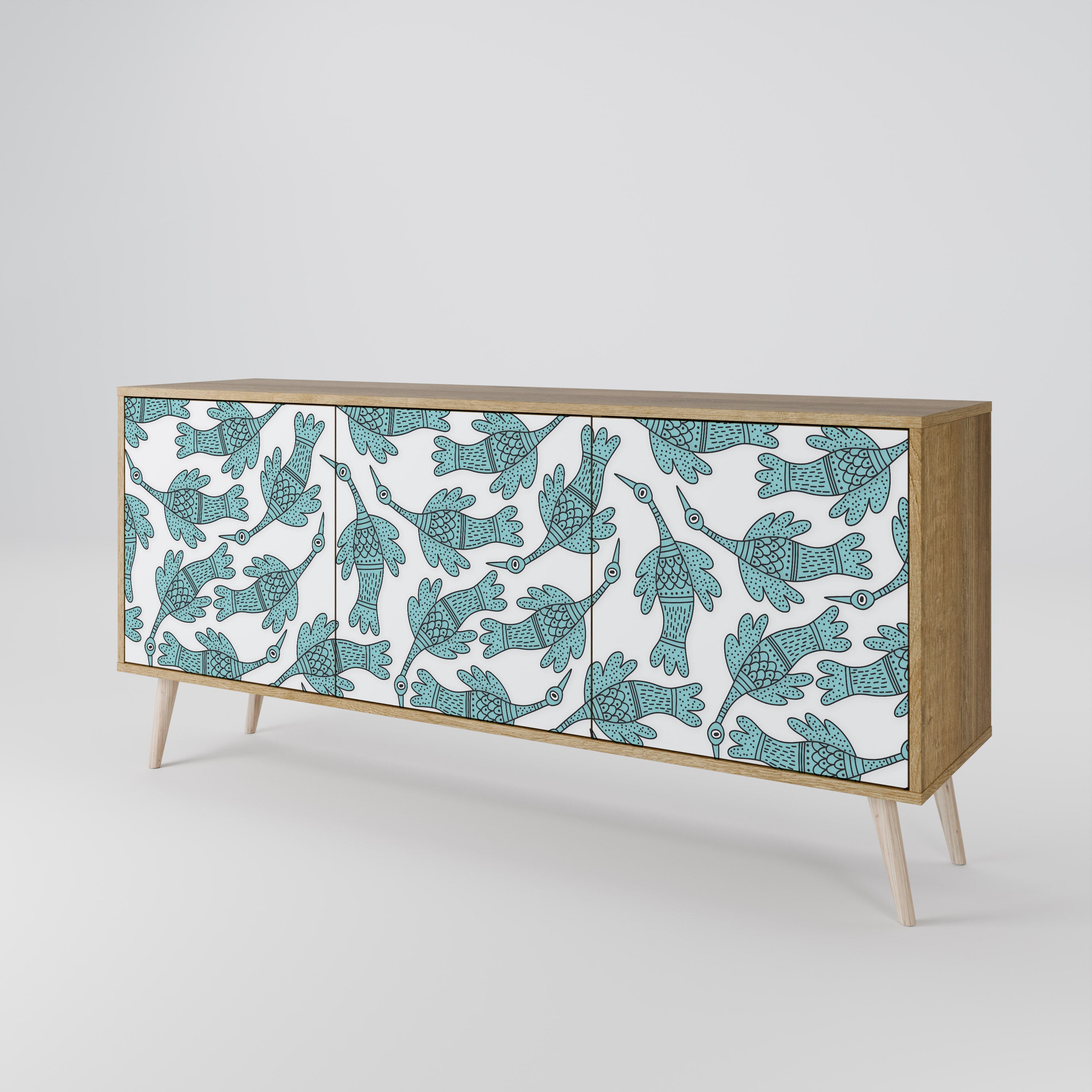 WATERSPOUT SONGIBIRD 3-Door Sideboard in Oak Effect