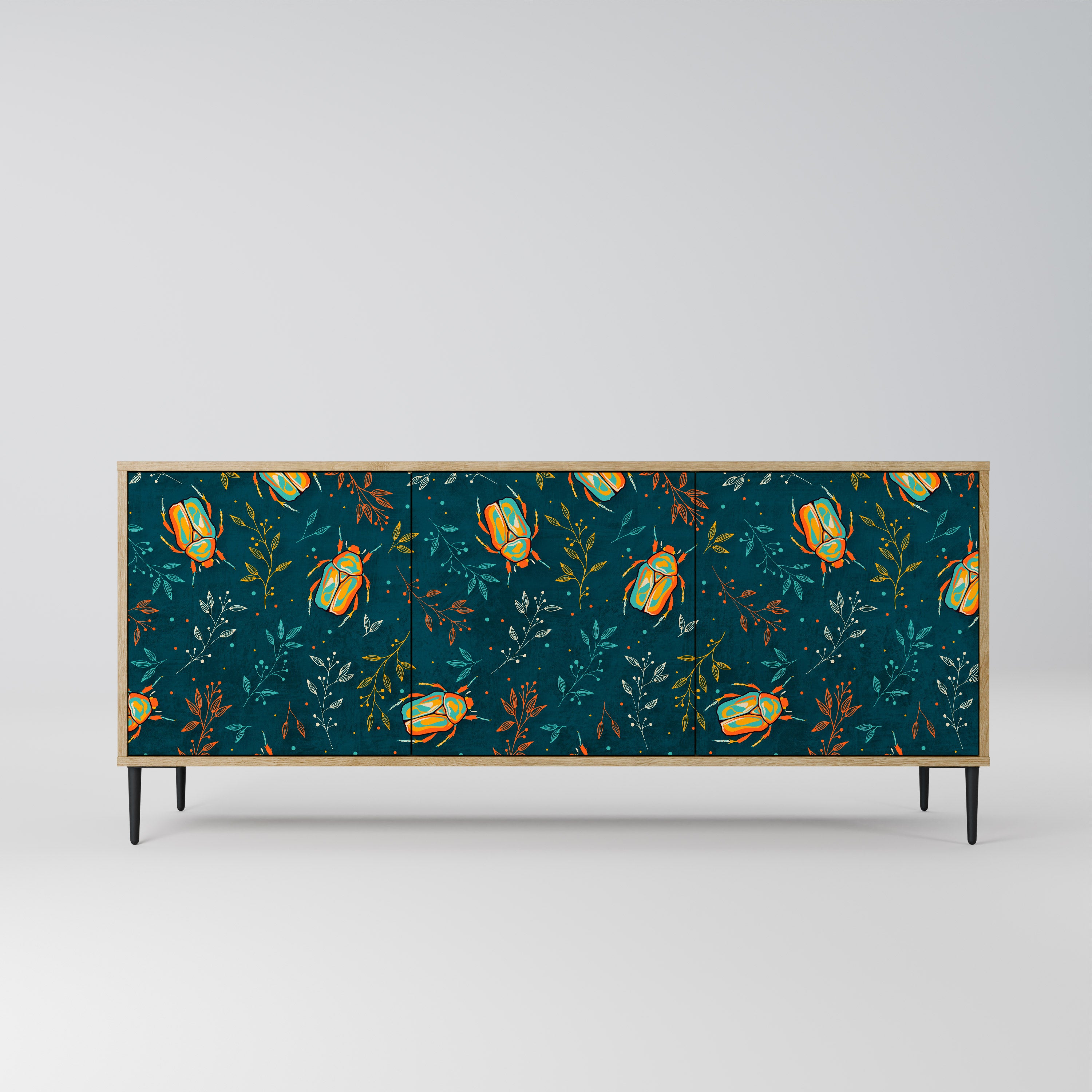 AUTUMN INSECTS 3-Door Sideboard in Oak Effect