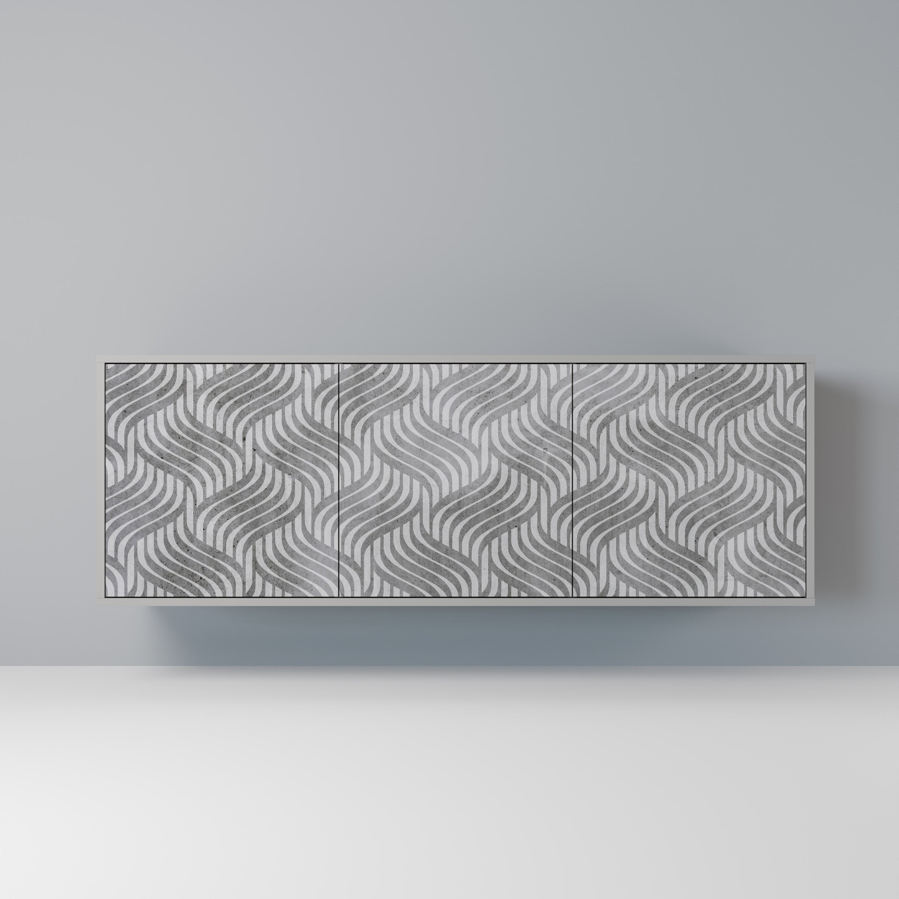 CONCRETE MOVEMENT 3-Door Sideboard in Grey Finish