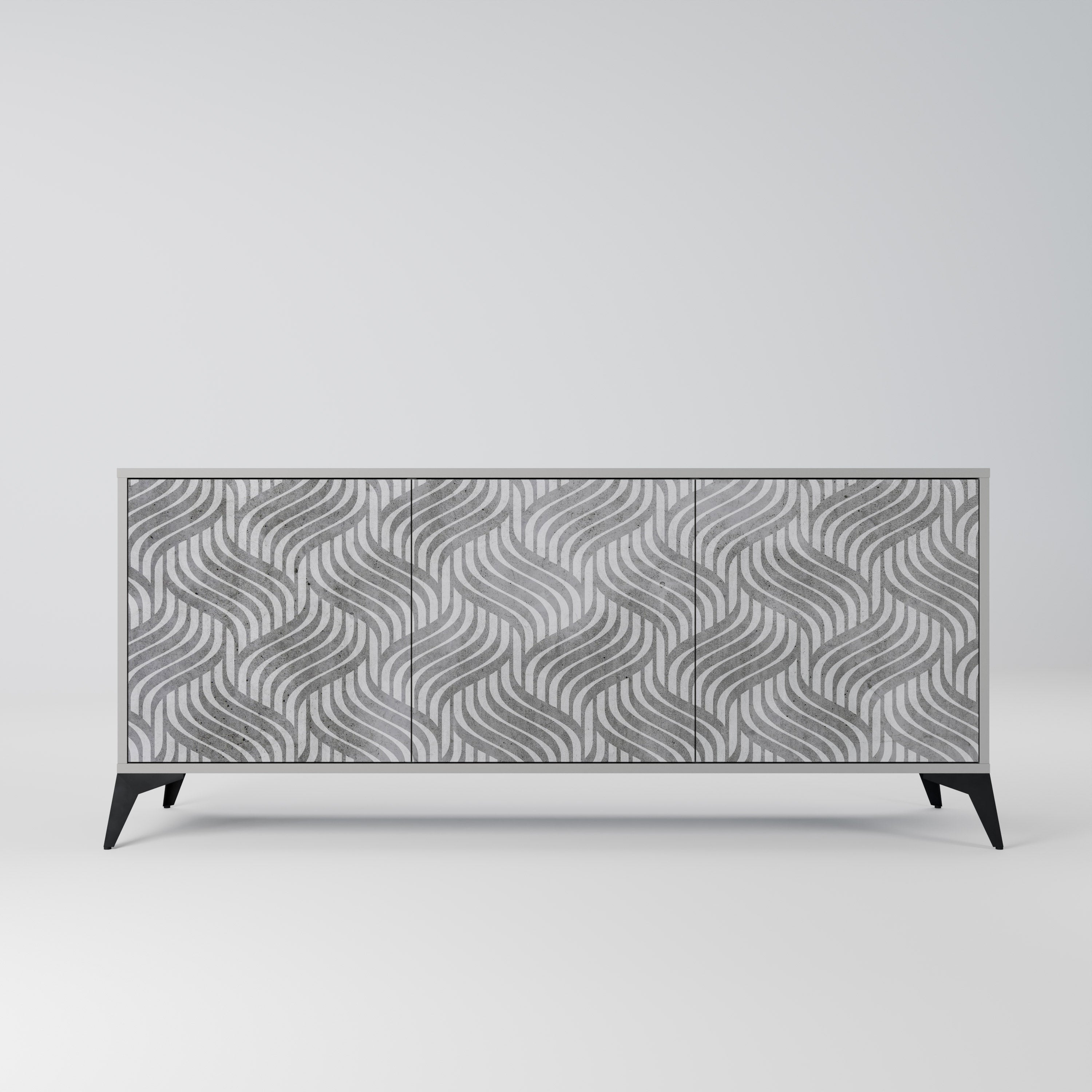 CONCRETE MOVEMENT 3-Door Sideboard in Grey Finish