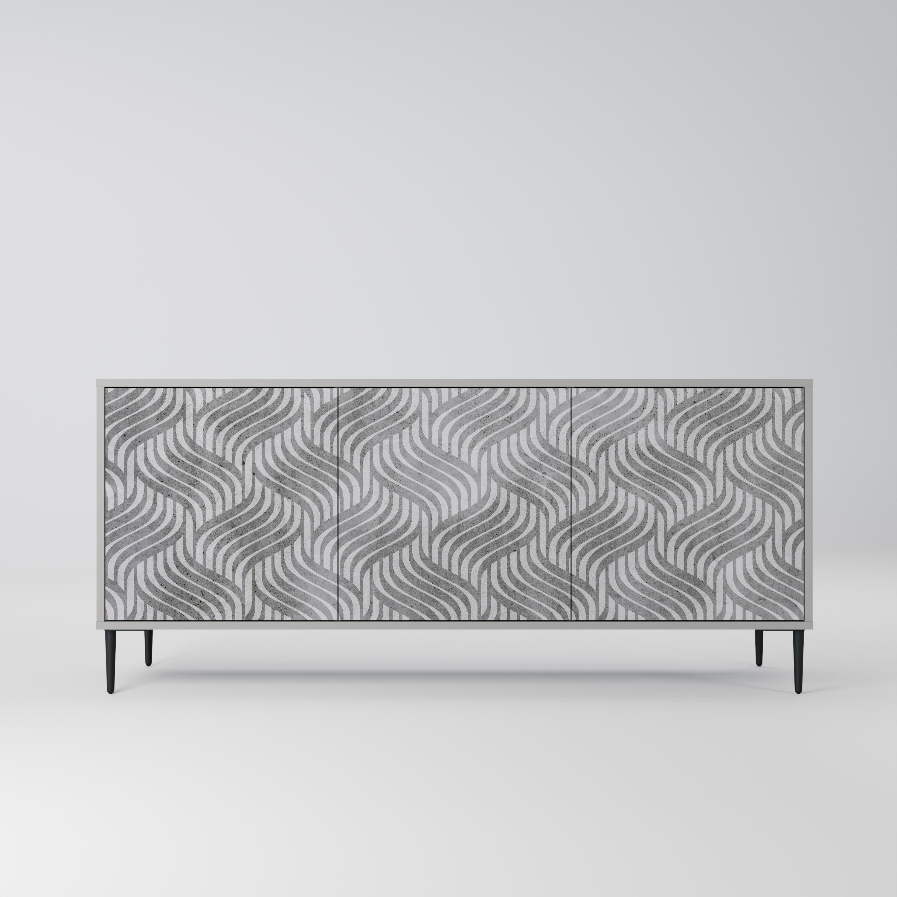 CONCRETE MOVEMENT 3-Door Sideboard in Grey Finish