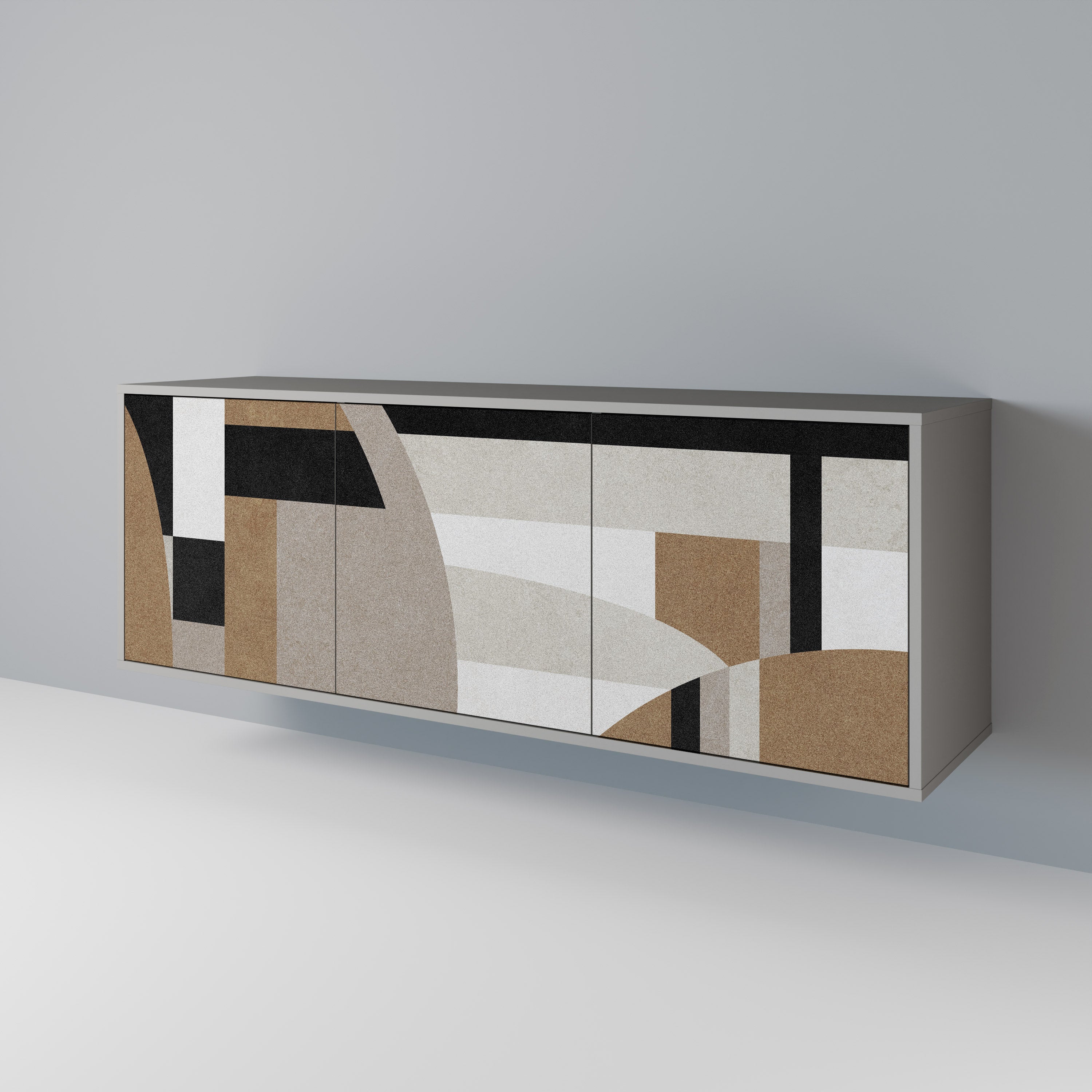 DELICATE MEMENTO 3-Door Sideboard in Grey Finish