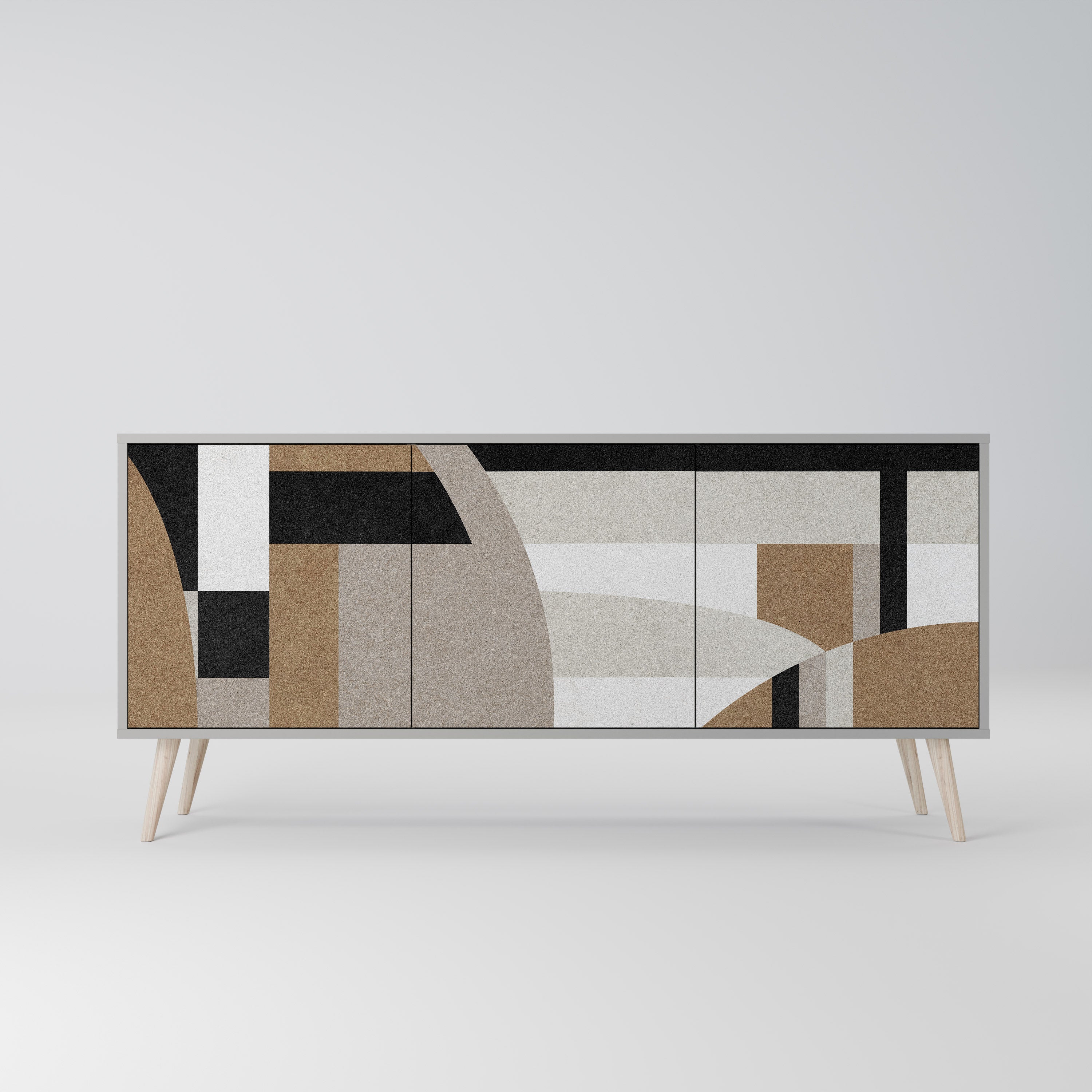DELICATE MEMENTO 3-Door Sideboard in Grey Finish