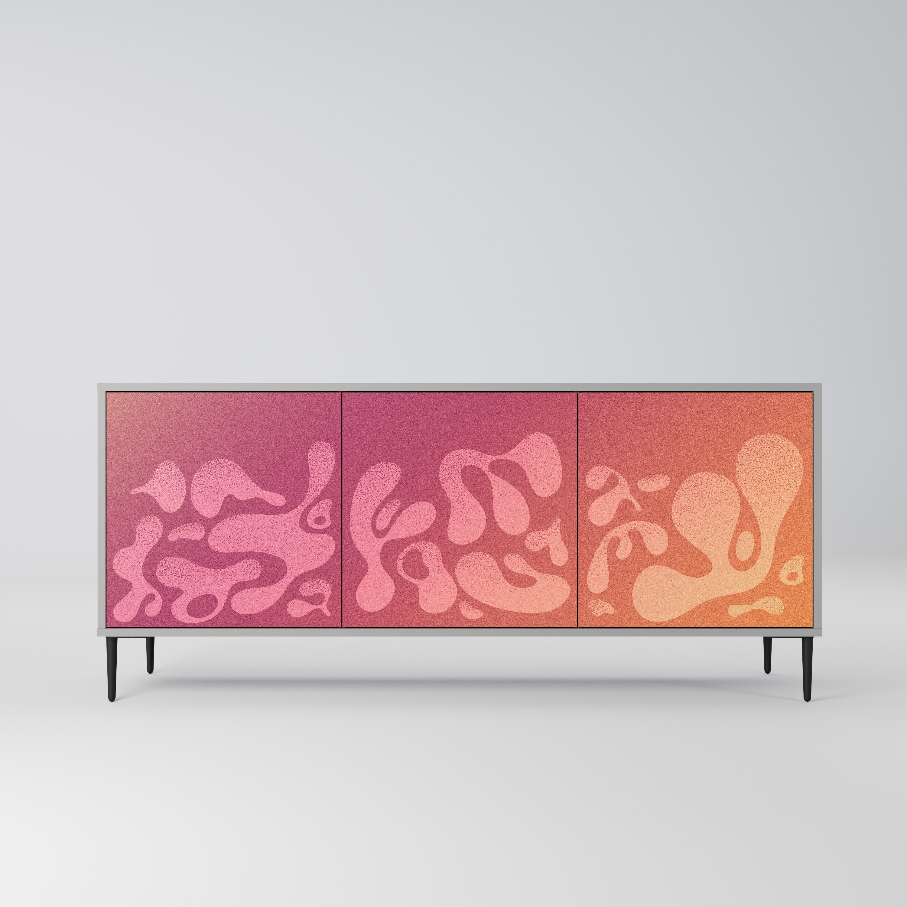 IRREGULAR PINK 3-Door Sideboard in Grey Finish