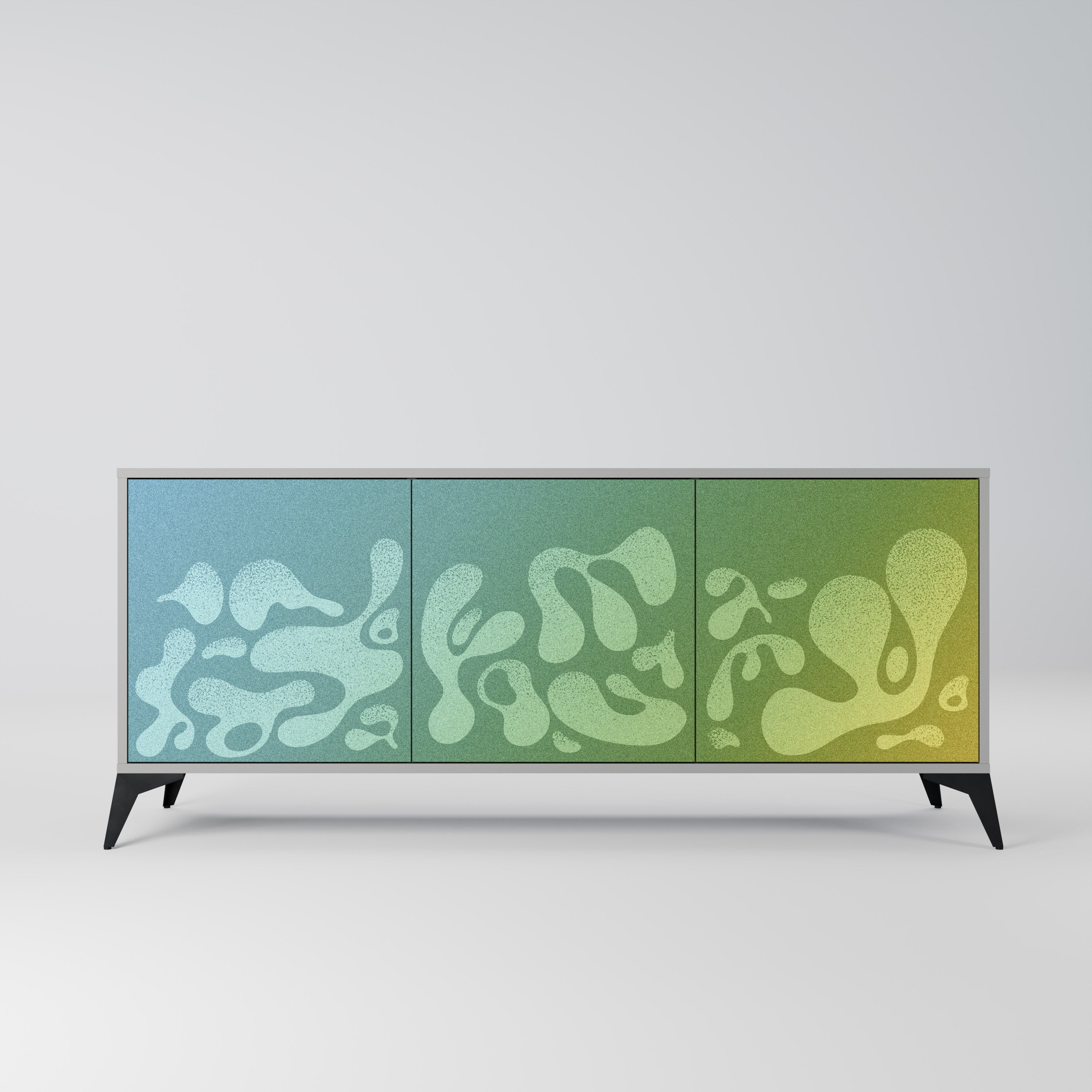 IRREGULAR BLUE 3-Door Sideboard in Grey Finish