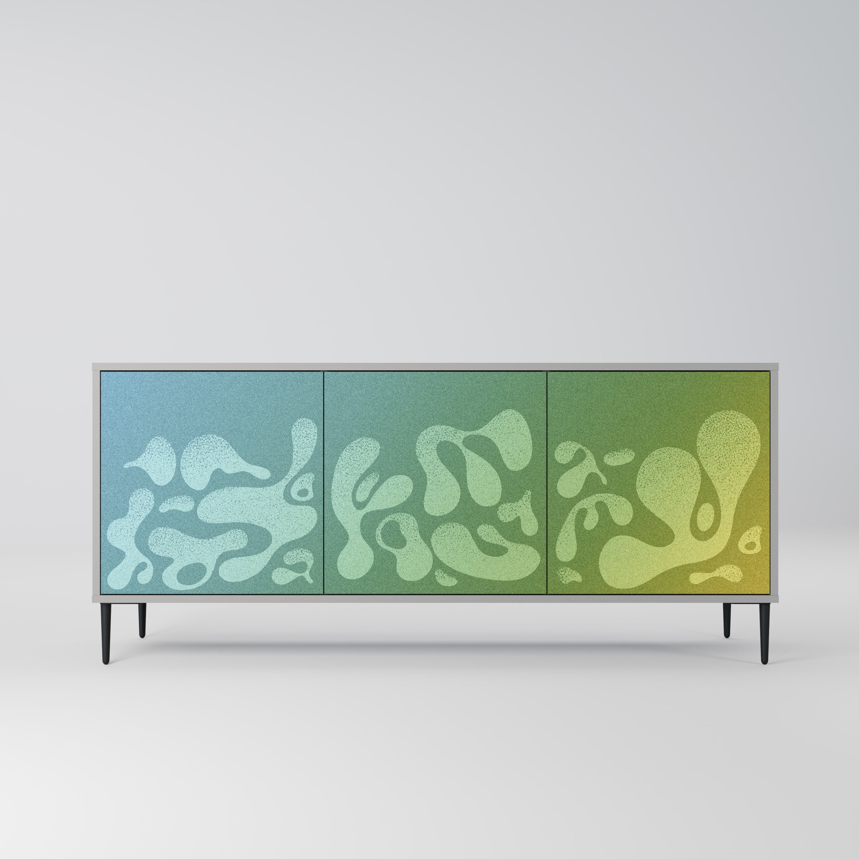 IRREGULAR BLUE 3-Door Sideboard in Grey Finish