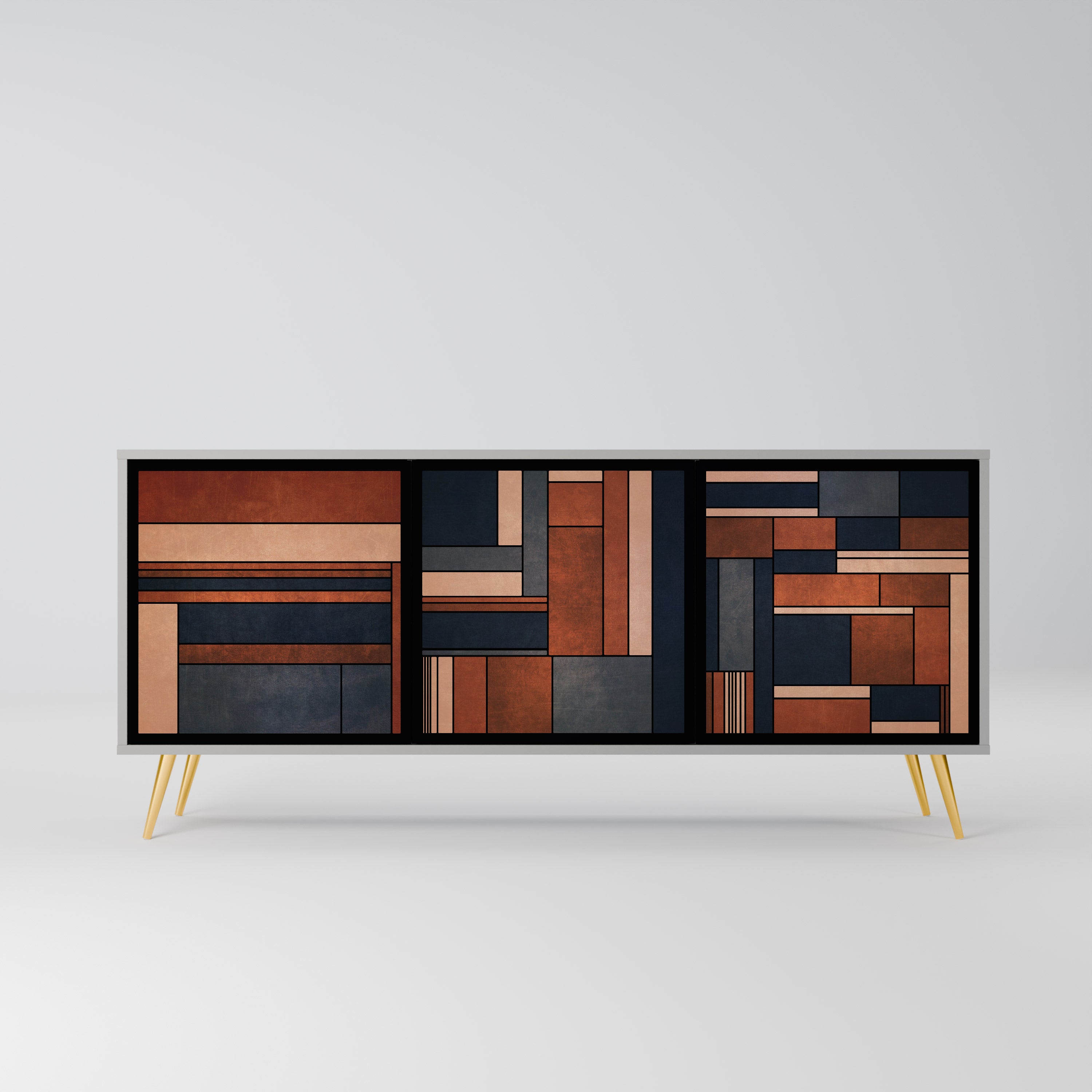 INTREPID FORMATION 3-Door Sideboard in Grey Finish