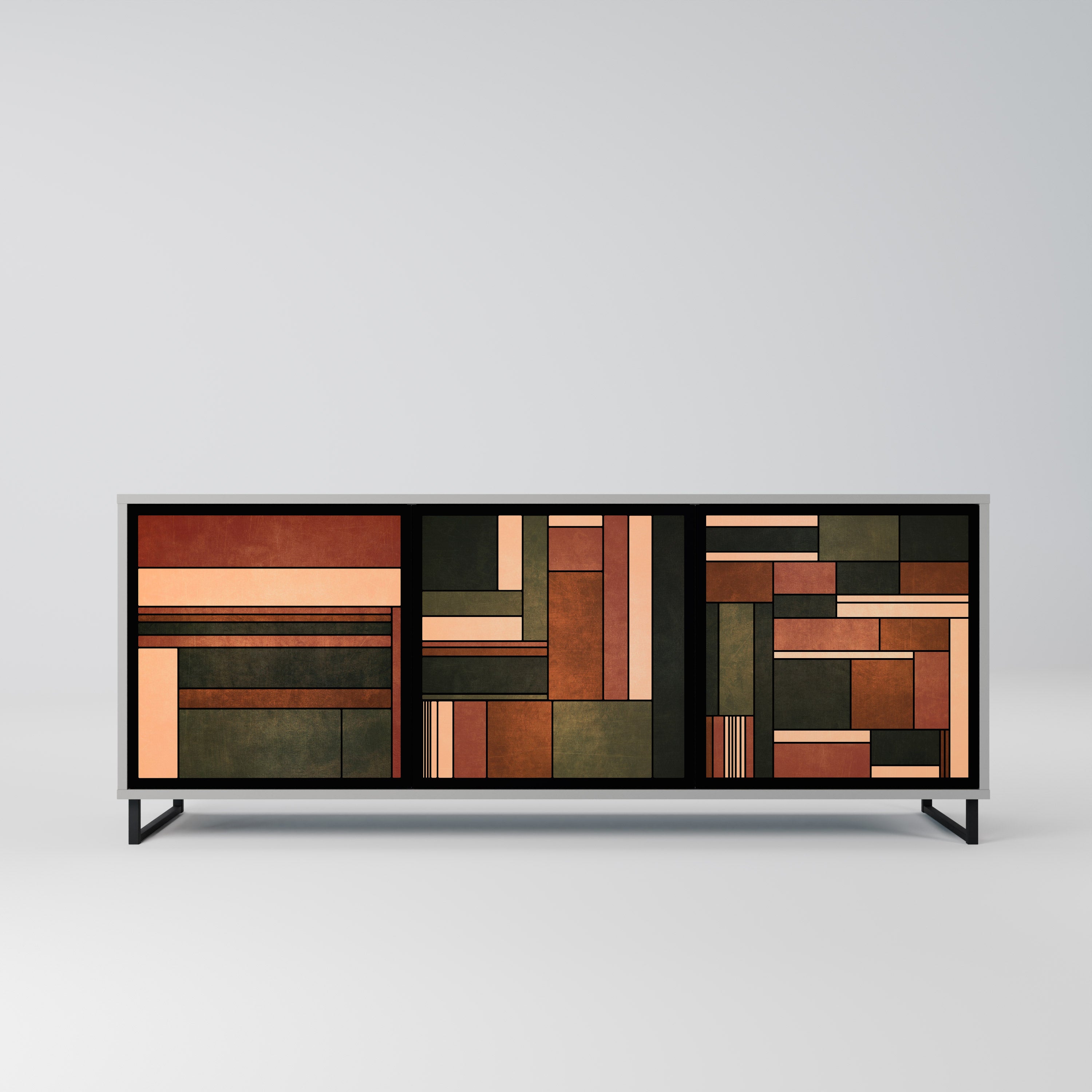 FIGURES OF NATURE 3-Door Sideboard in Grey Finish