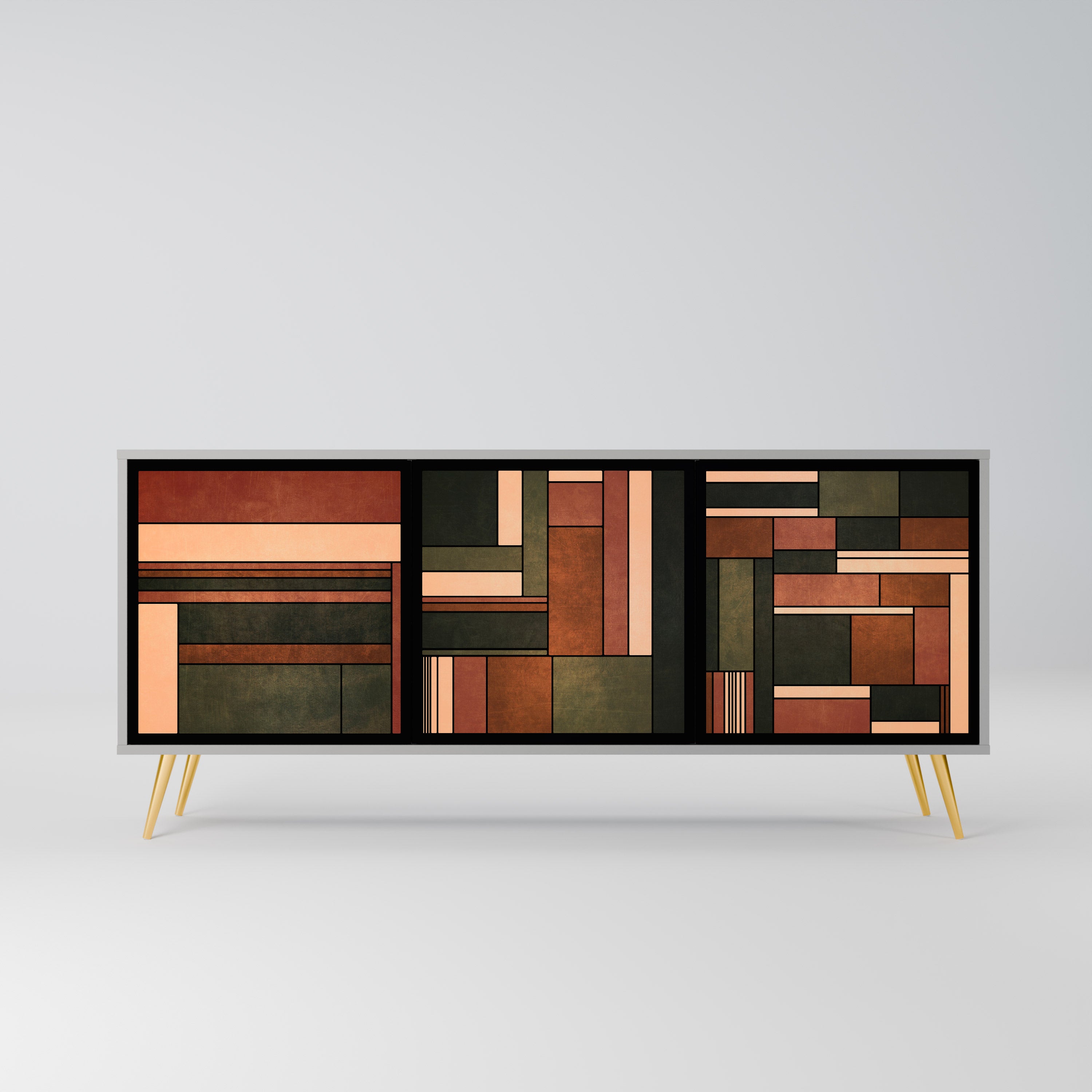 FIGURES OF NATURE 3-Door Sideboard in Grey Finish