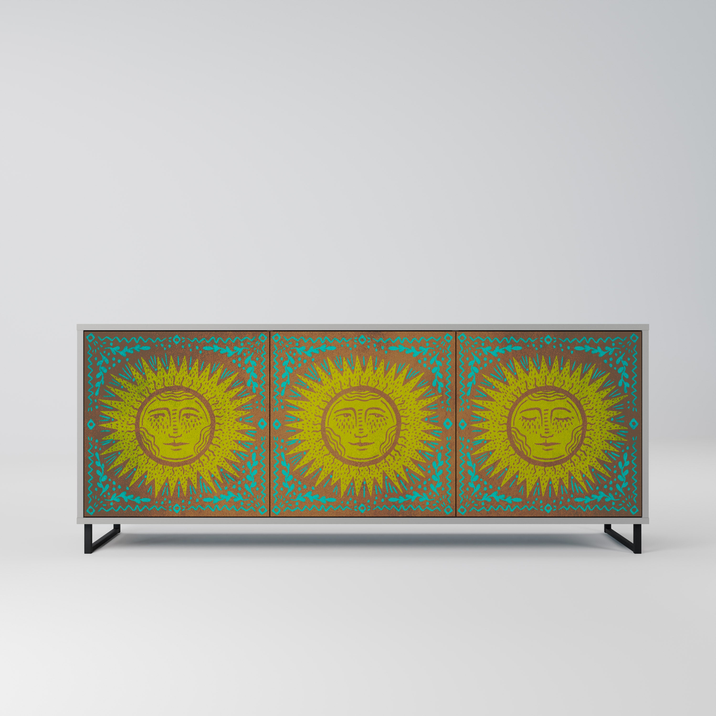 SUNSHINE EULOGY 3-Door Sideboard in Grey Finish
