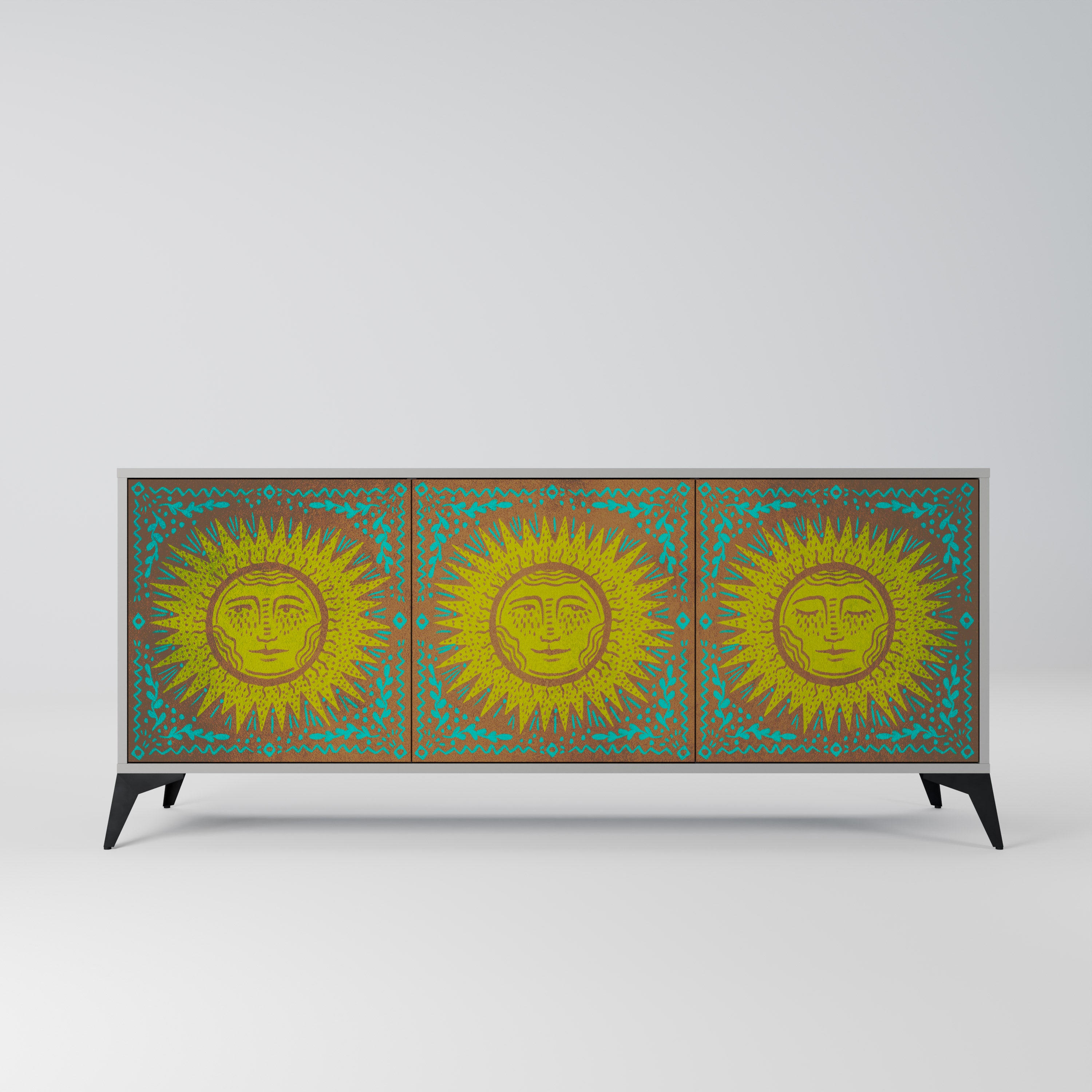 SUNSHINE EULOGY 3-Door Sideboard in Grey Finish