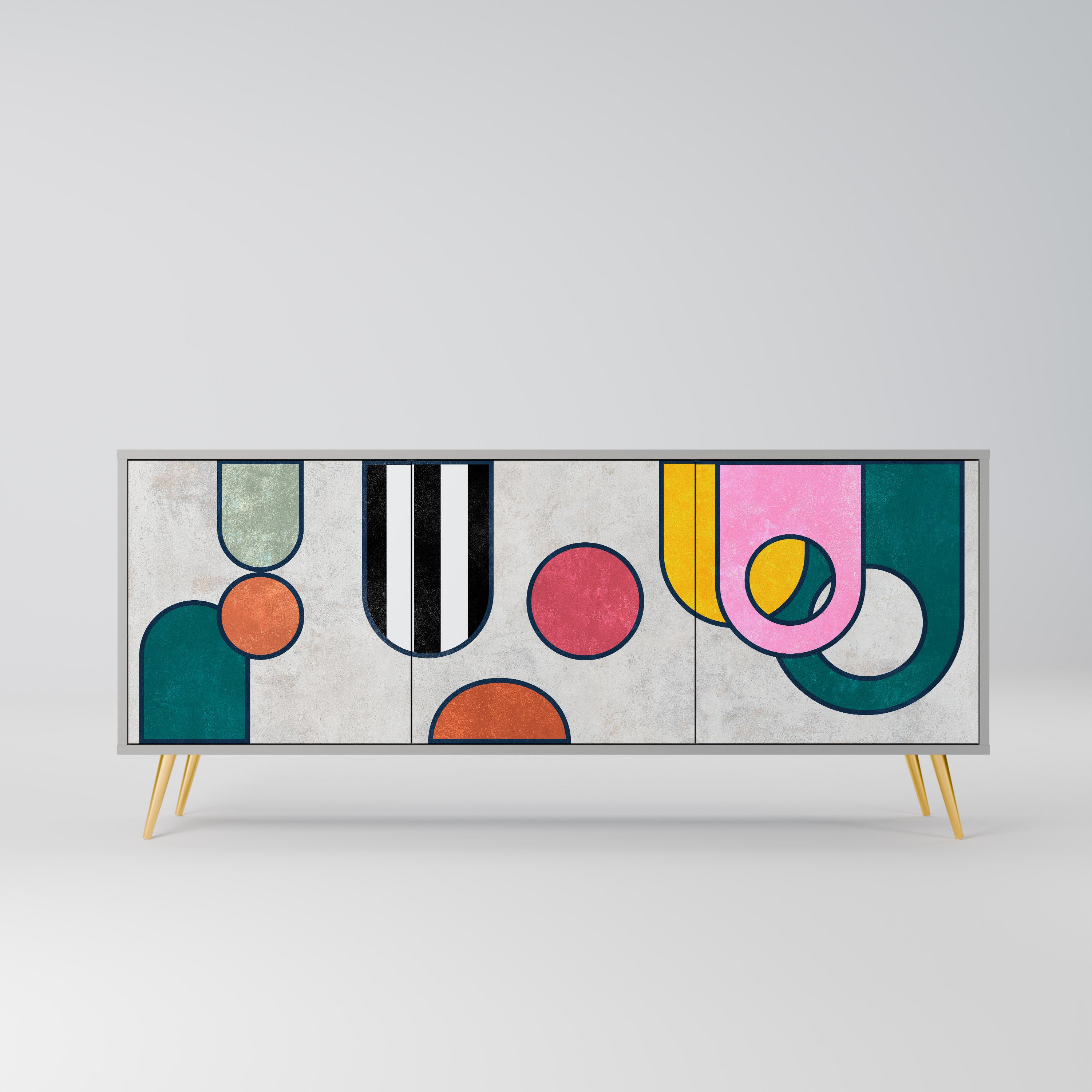 COOL STORY 3-Door Sideboard in Grey Finish