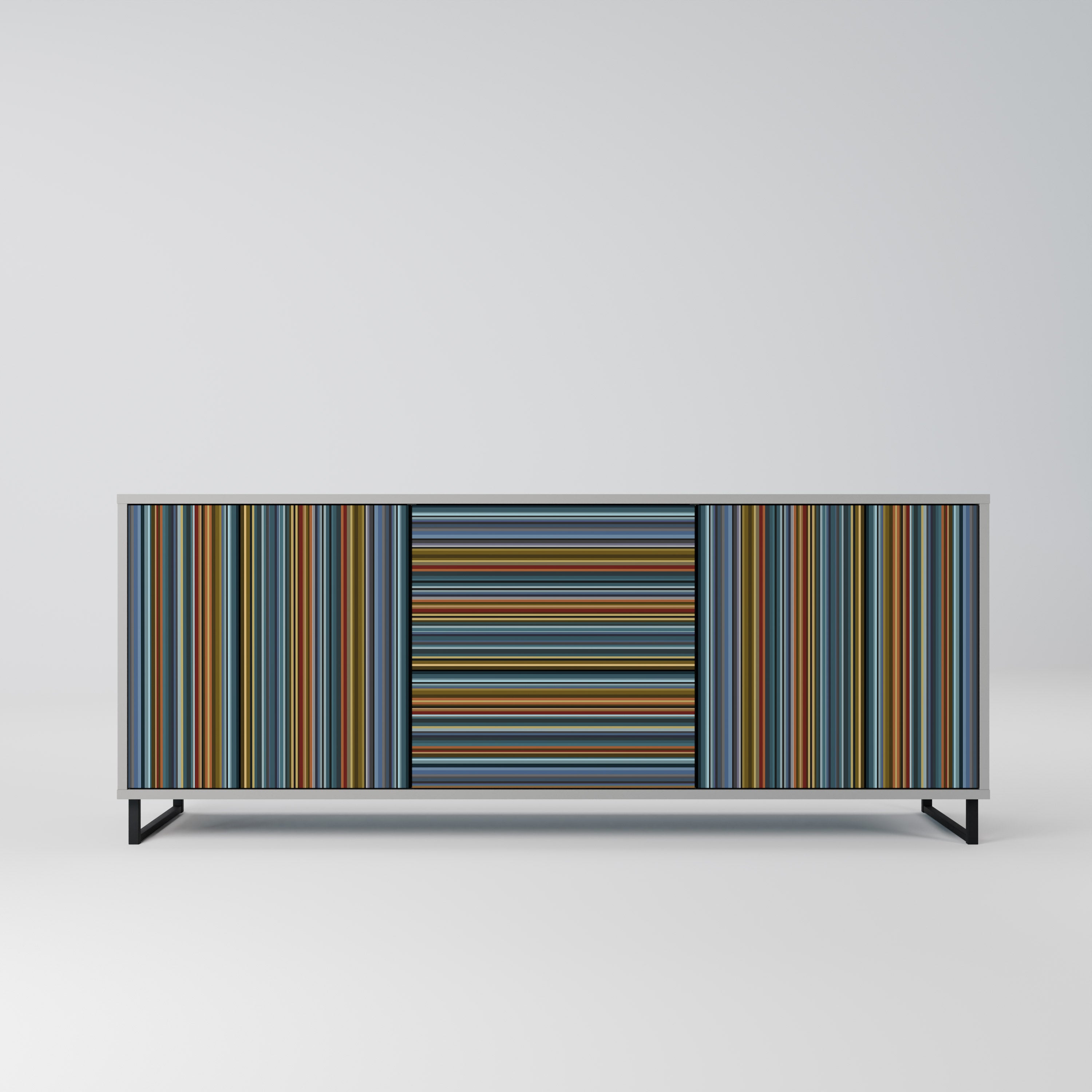 LINEOUT SPECTRUM 3-Door Sideboard in Grey Finish