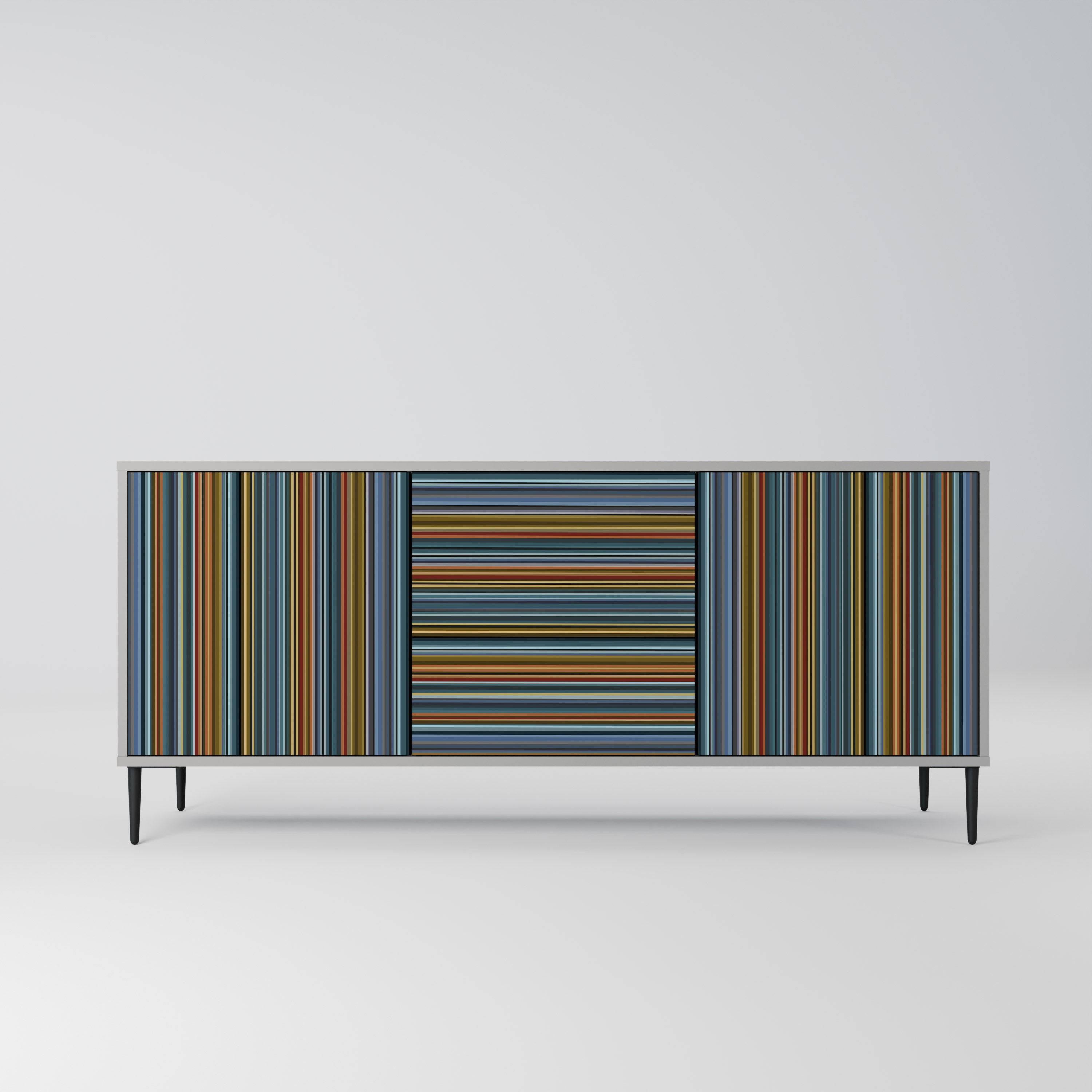 LINEOUT SPECTRUM 3-Door Sideboard in Grey Finish
