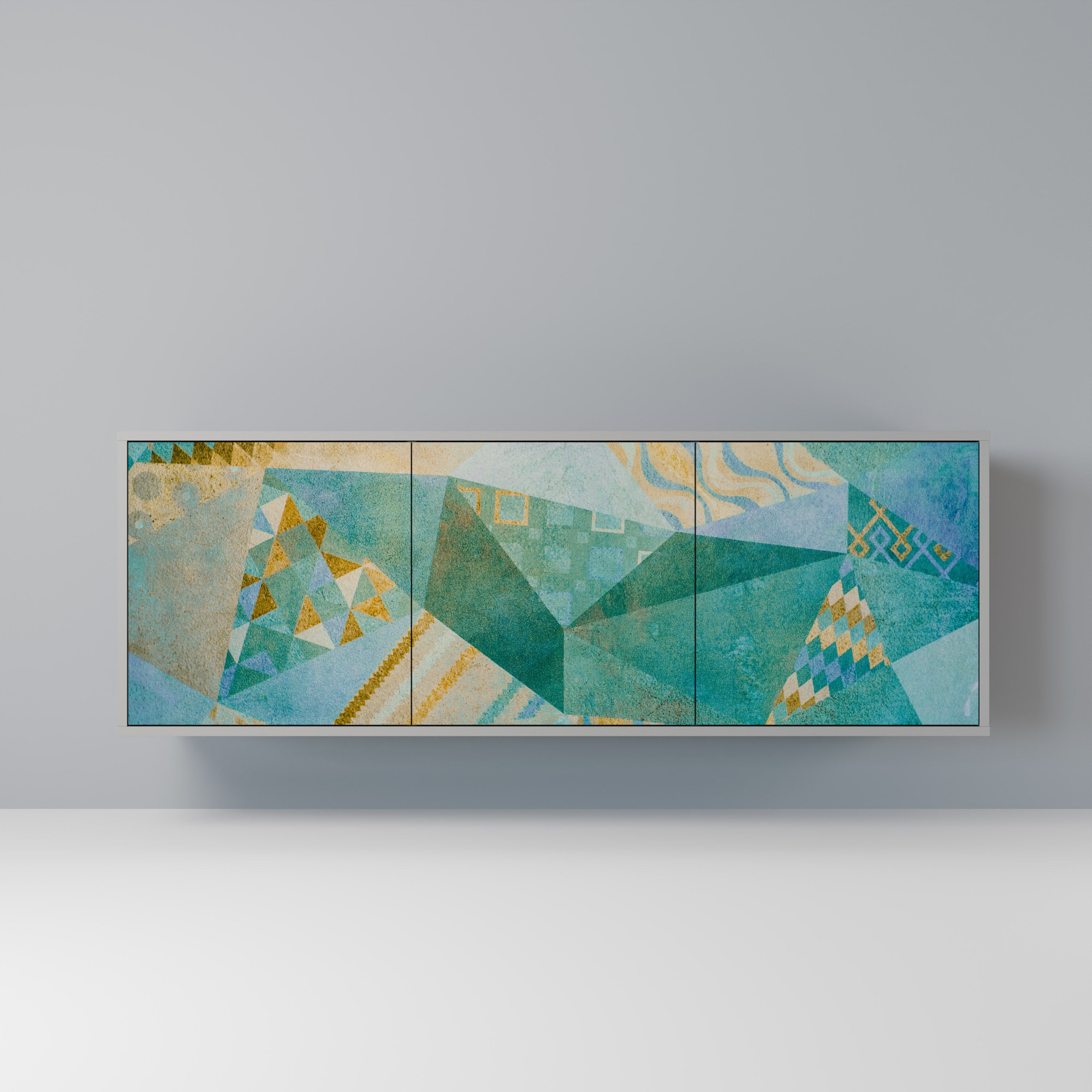 SPECTRUM SPLENDOR 3-Door Sideboard in Grey Finish