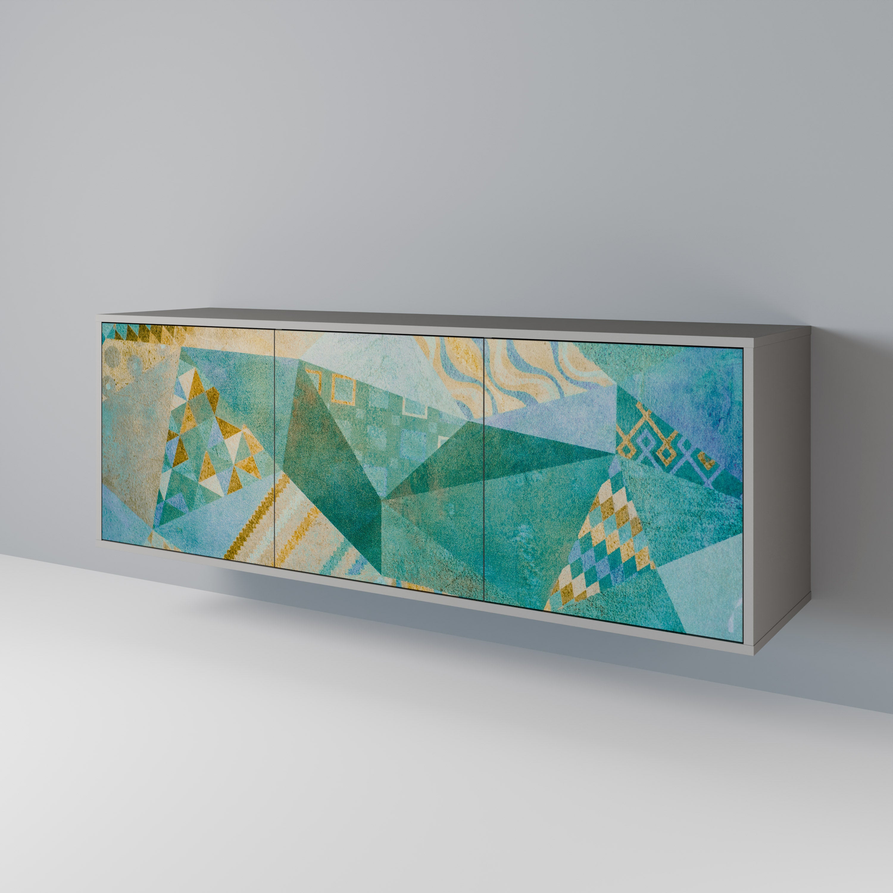 SPECTRUM SPLENDOR 3-Door Sideboard in Grey Finish