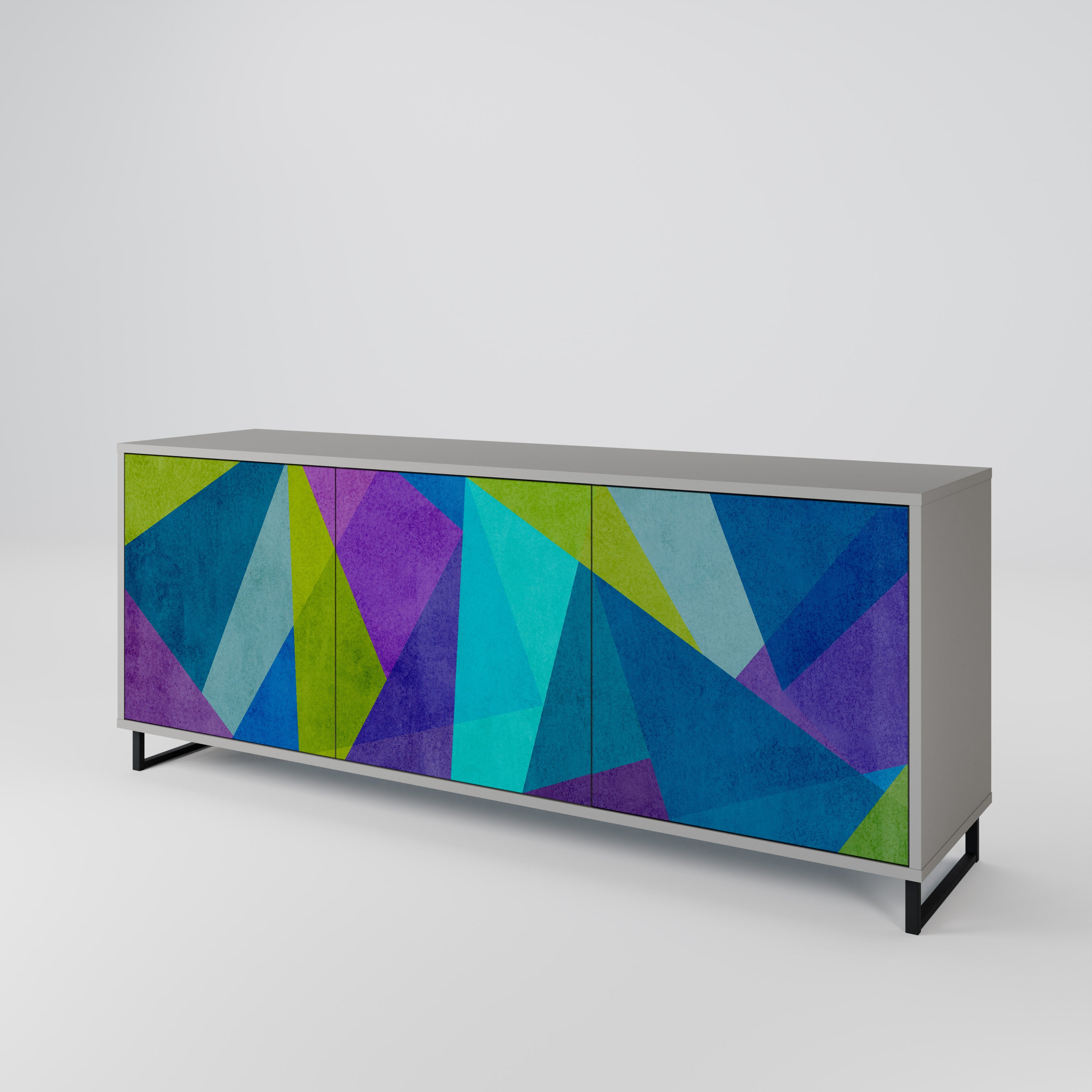 COLD SHOWCASE 3-Door Sideboard in Grey Finish