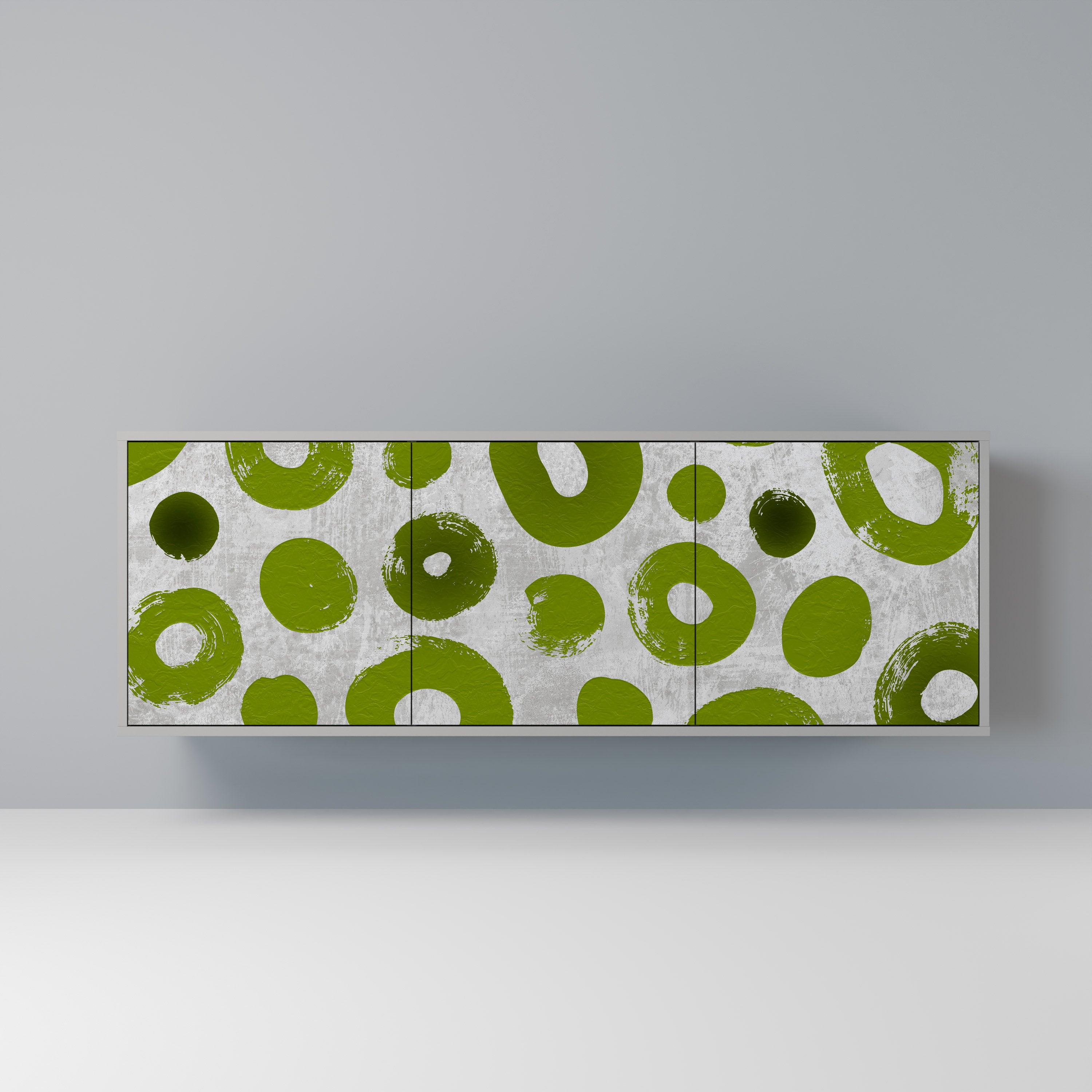 GREEN RHAPSODY 3-Door Sideboard in Grey Finish