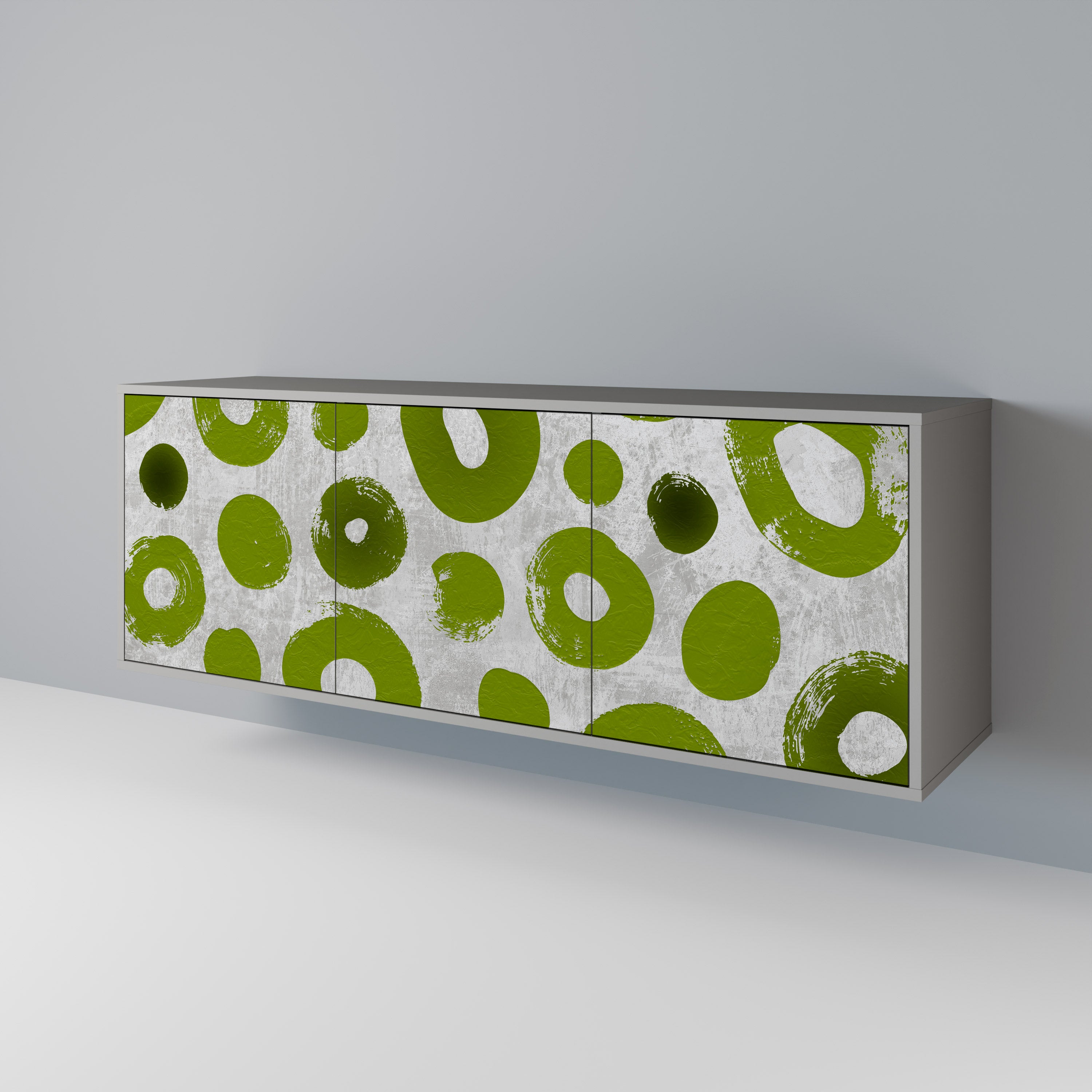 GREEN RHAPSODY 3-Door Sideboard in Grey Finish