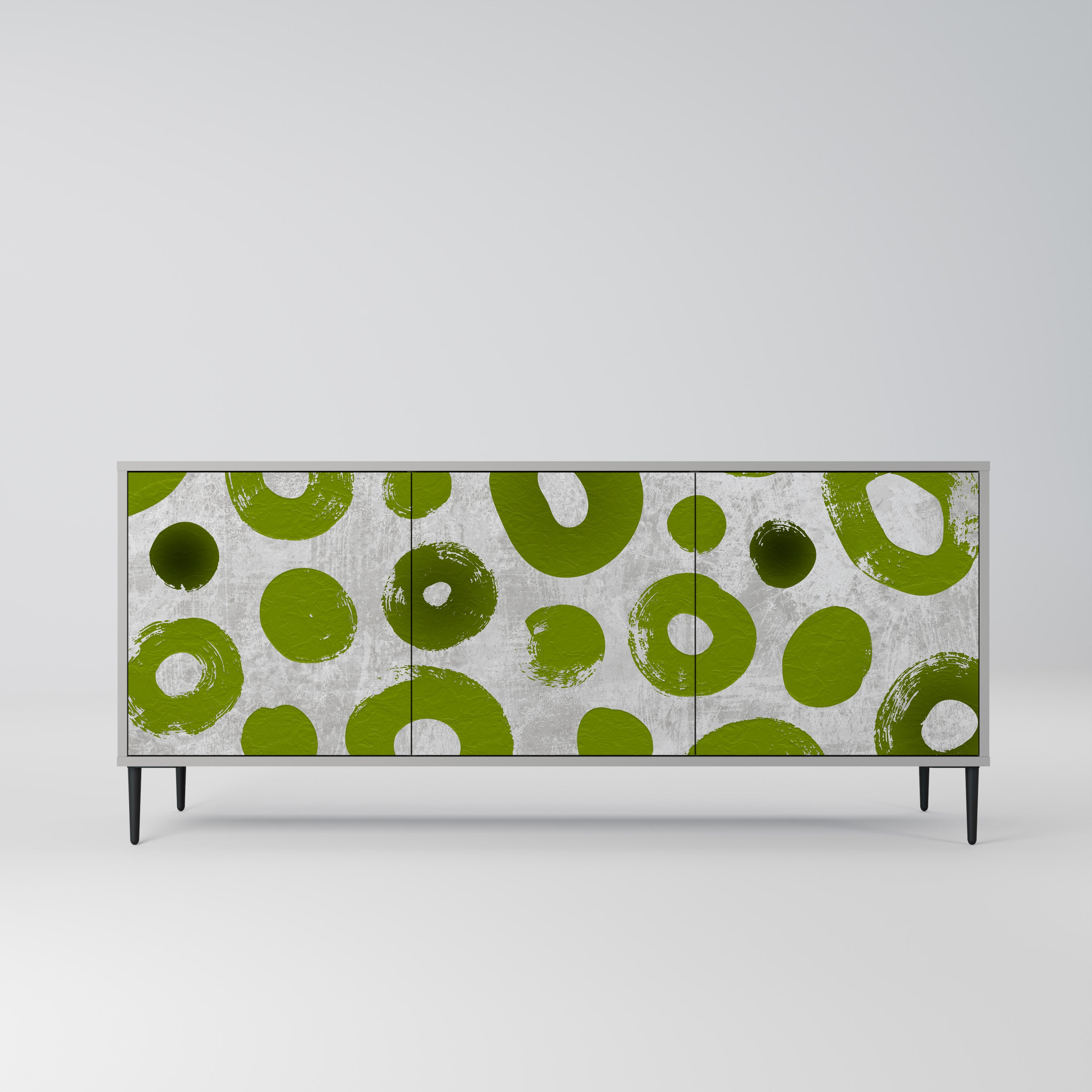 GREEN RHAPSODY 3-Door Sideboard in Grey Finish